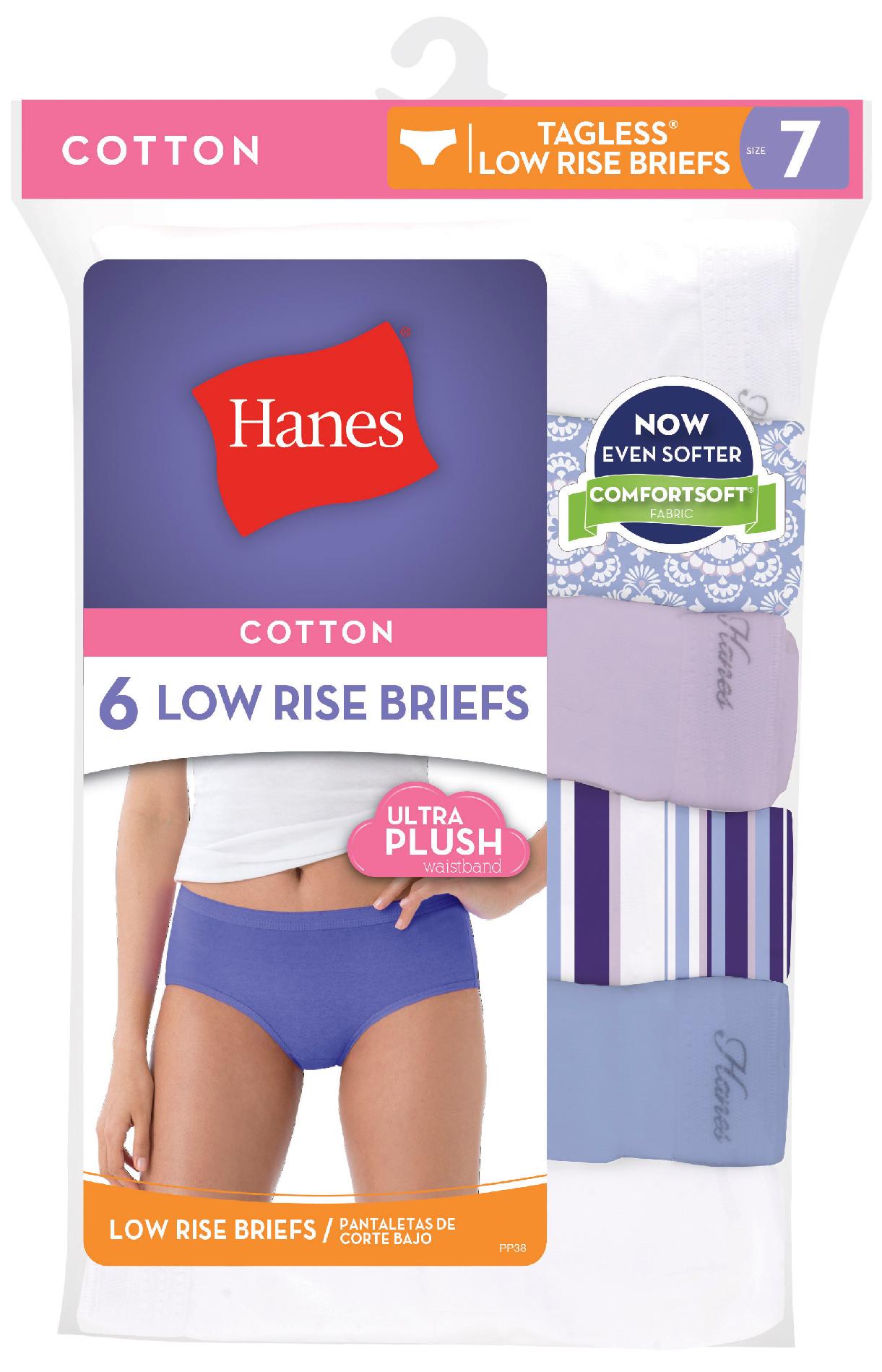 Hanes Womens Cotton Stretch Low Rise Brief With ComfortSoft