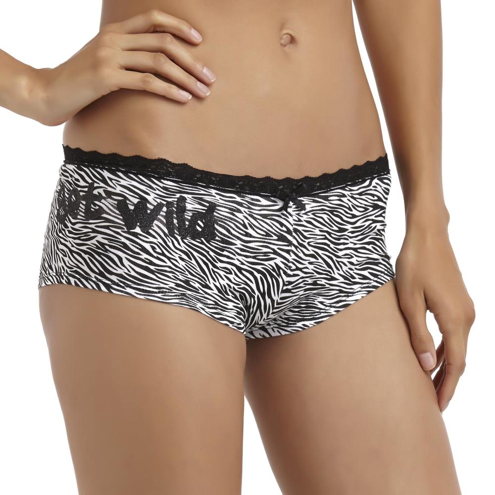 Joe Boxer Women's Lace-Waist Hipster Panties - Zebra Stripe