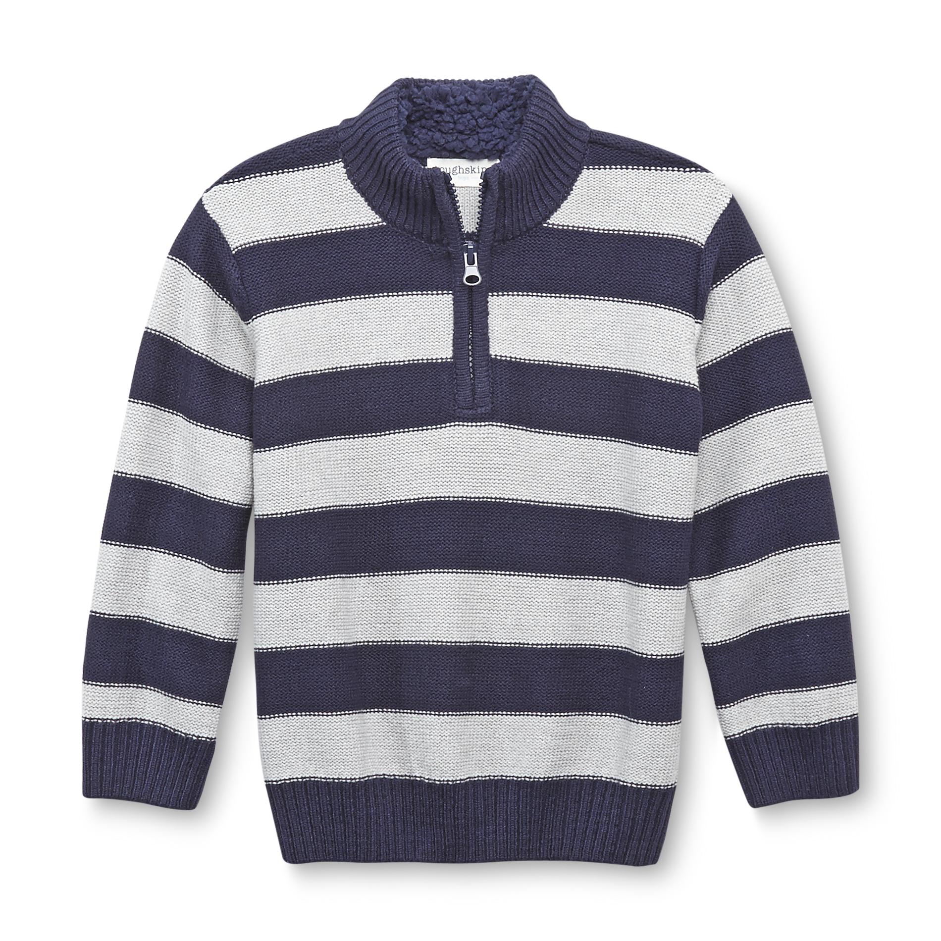 Toughskins Boy's Quarter-Zip Sweater - Striped