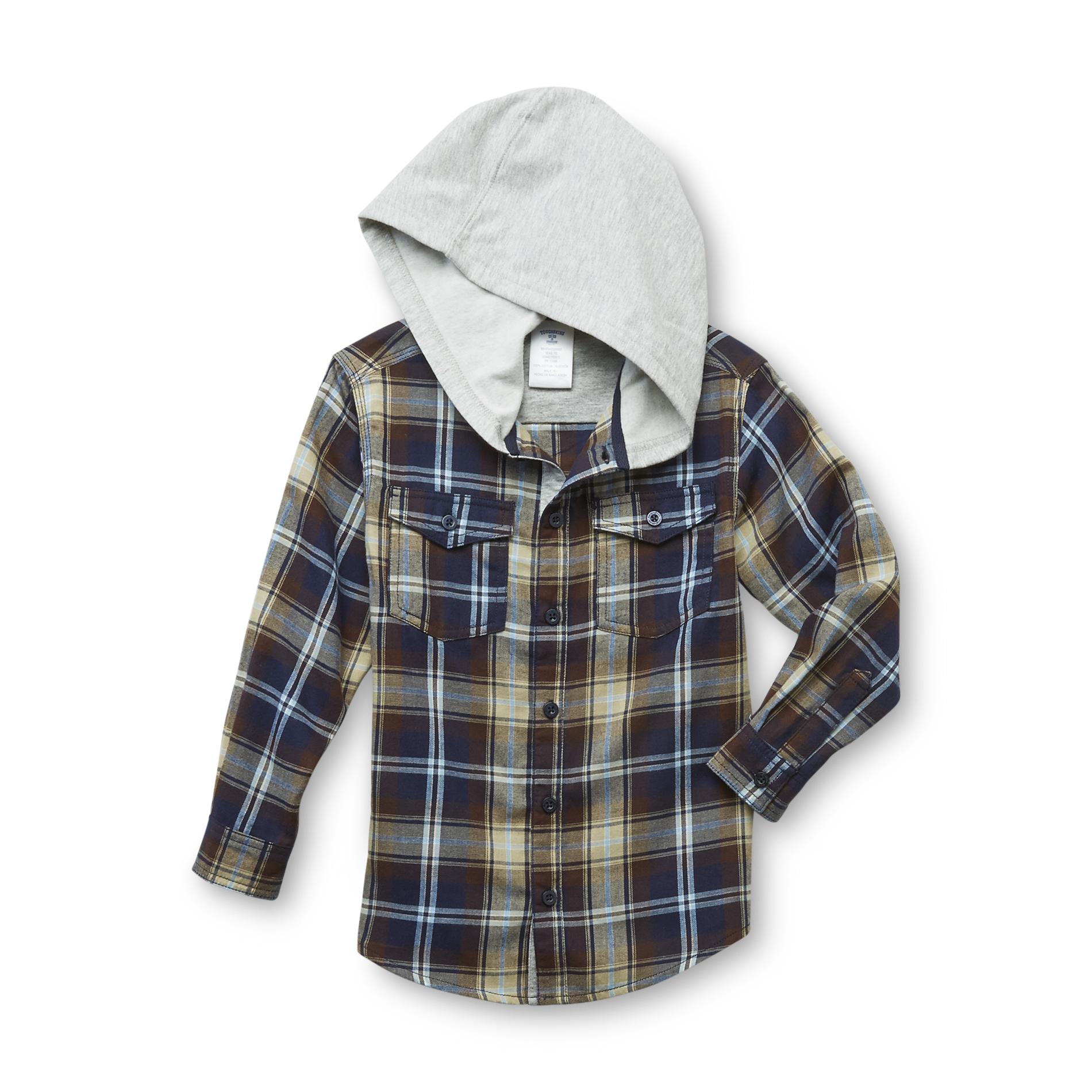 Toughskins Boy's Hooded Flannel Shirt - Plaid