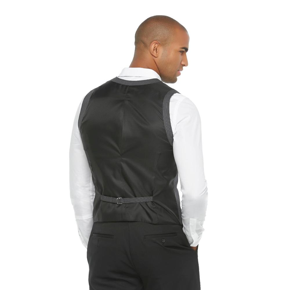 Structure Men's 5-Button Vest - Faux Leather Trim