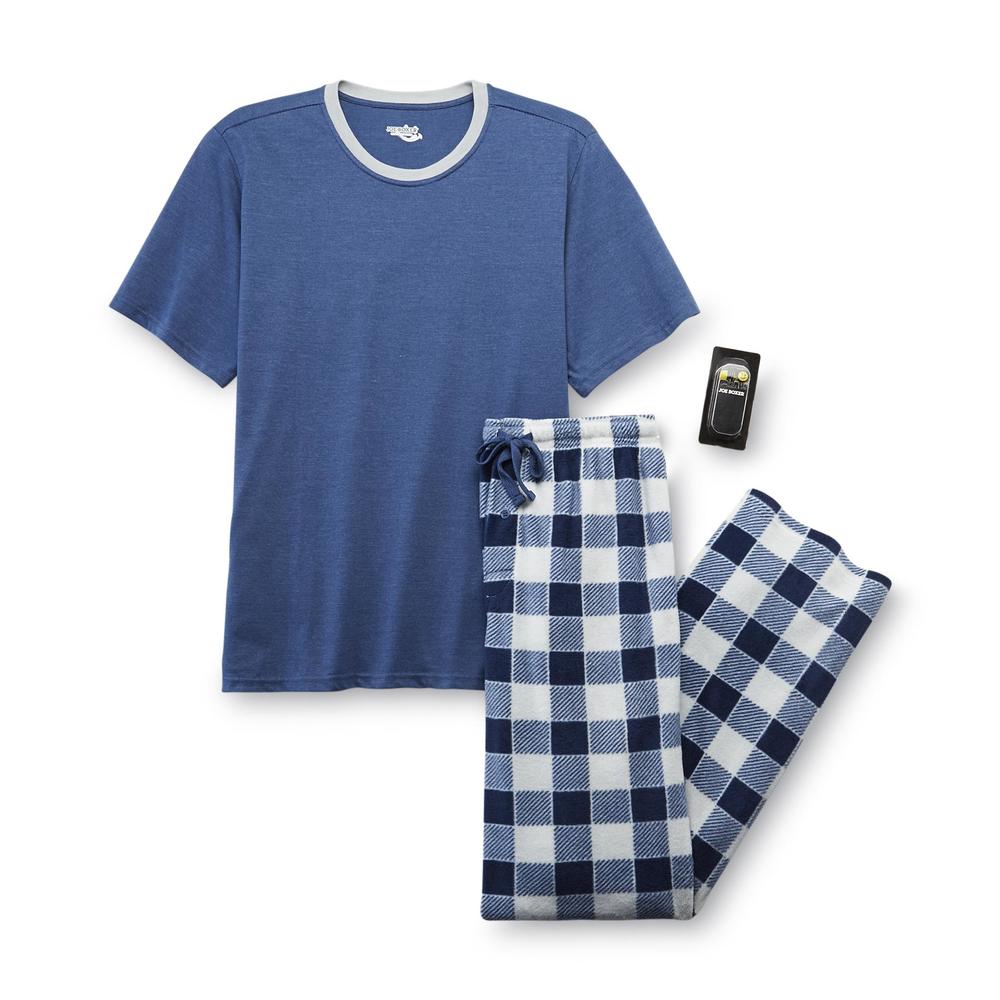 Joe Boxer Men's T-Shirt  Microfleece Pajama Pants & Earbuds