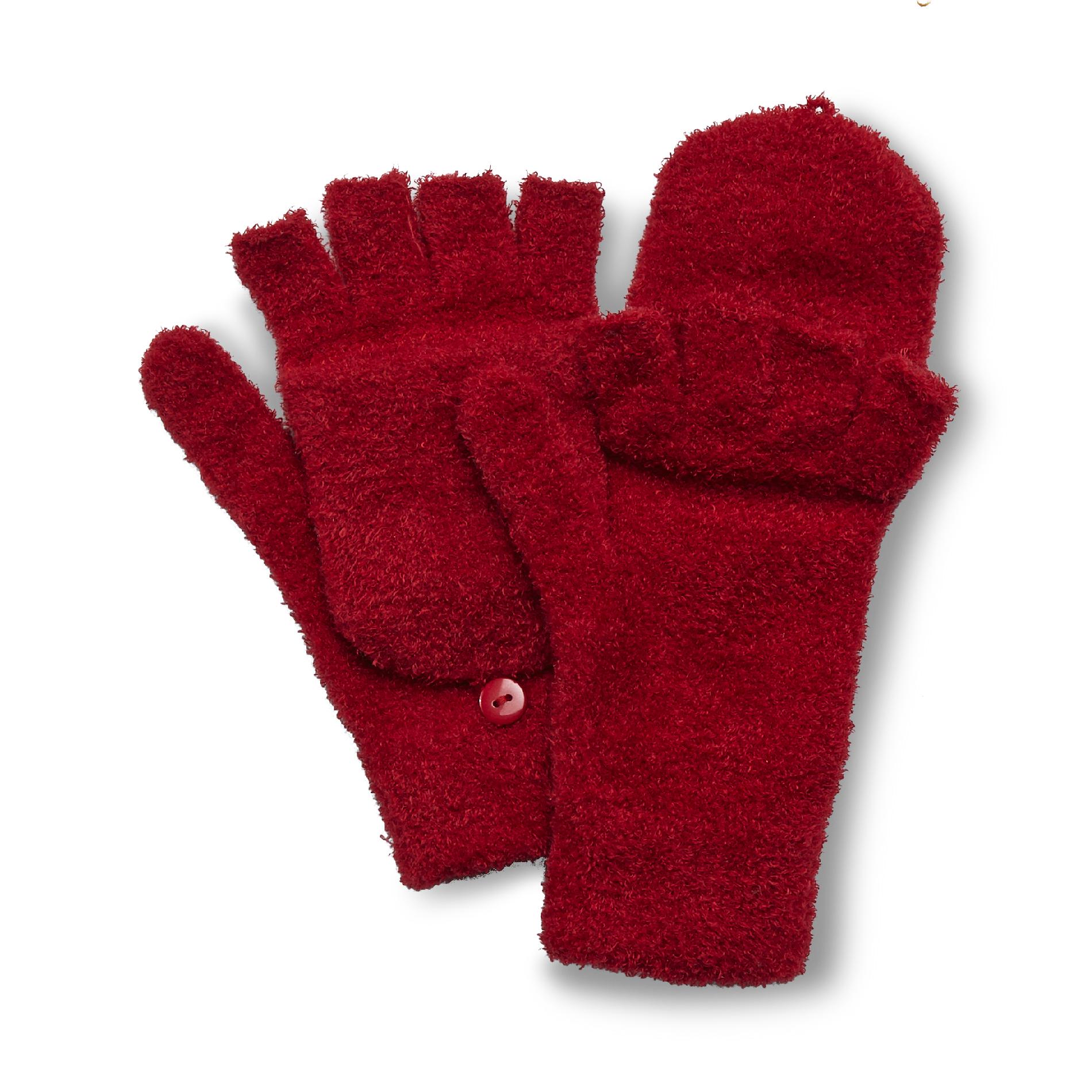 Covington Women's Chenille Flip-Top Fingerless Gloves