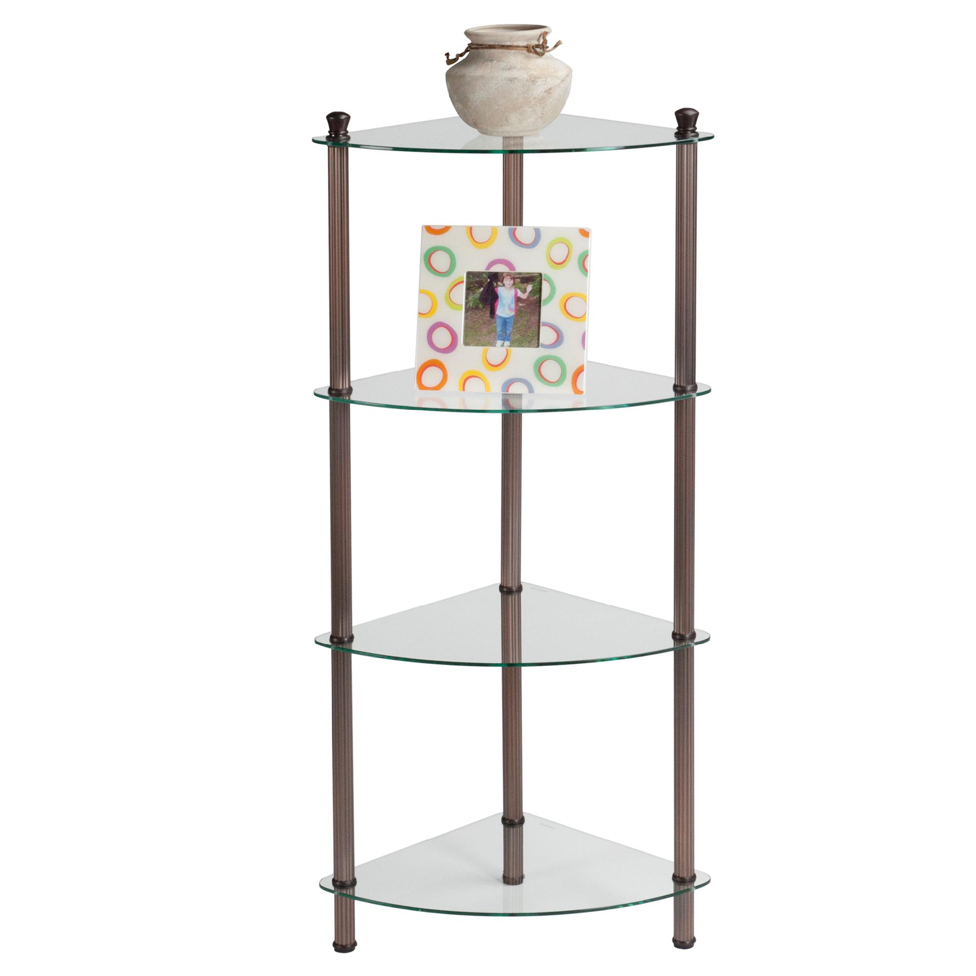 Creative Ware Home L'etagere 4 Shelf Corner Tower, Brown Creative Ware Home L'etagere 4 Shelf Corner Tower, Brown