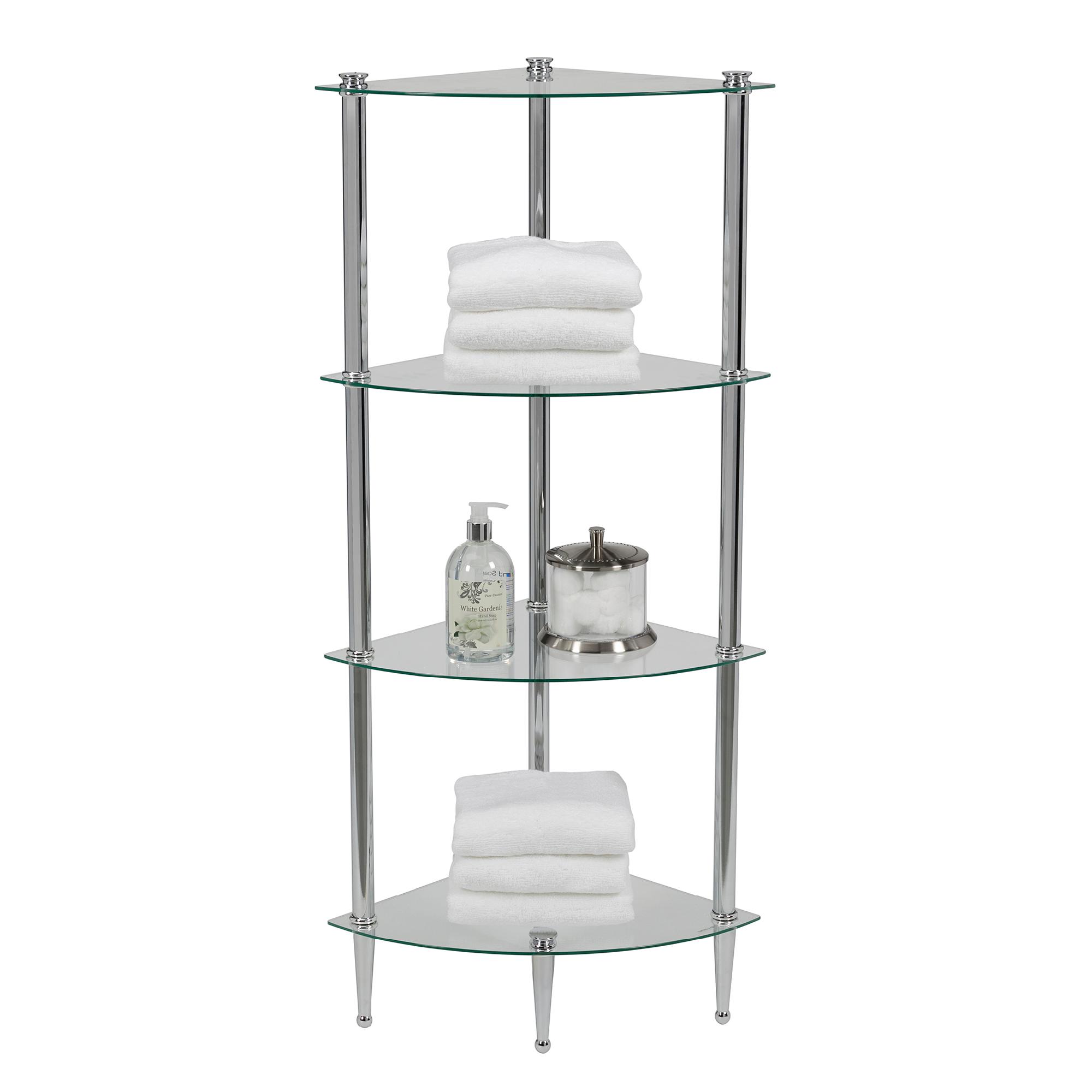 Creative Ware Home L'etagere 4 Shelf Corner Tower, Silver Creative Ware Home L'etagere 4 Shelf Corner Tower, Silver