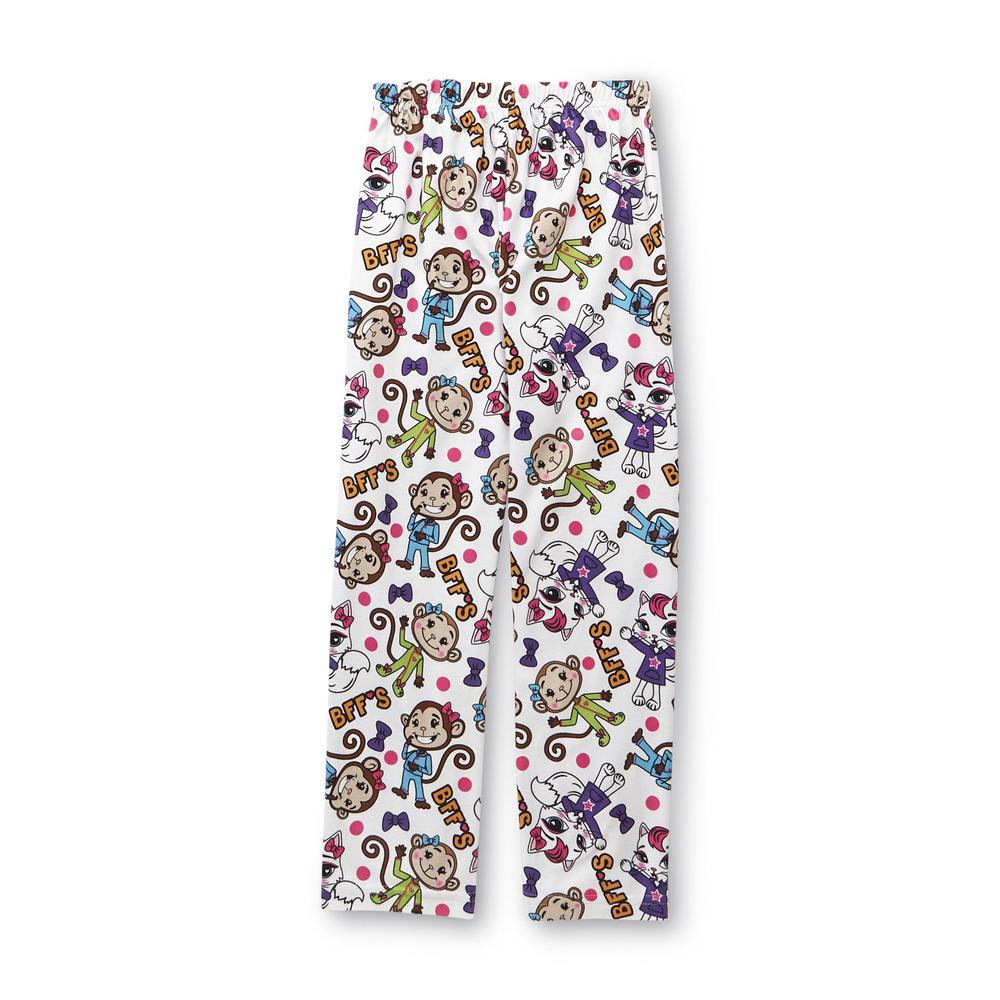 Joe Boxer Girl's Fleece Pajama Shirt & Pants - Slumber Party BFFs