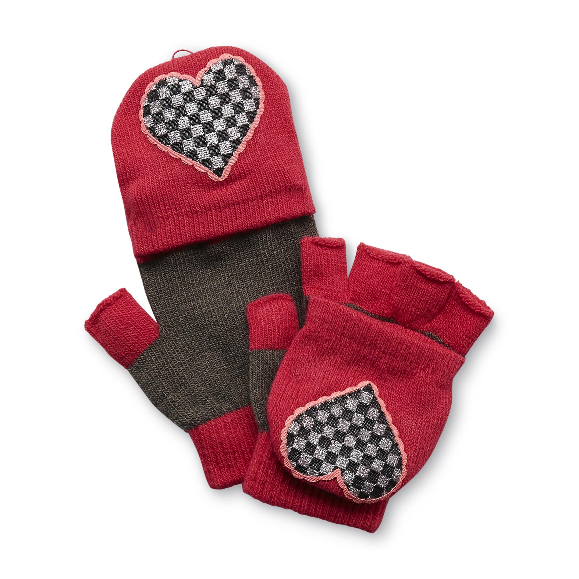 Joe Boxer Girl's Flip-Top Fingerless Gloves - Heart