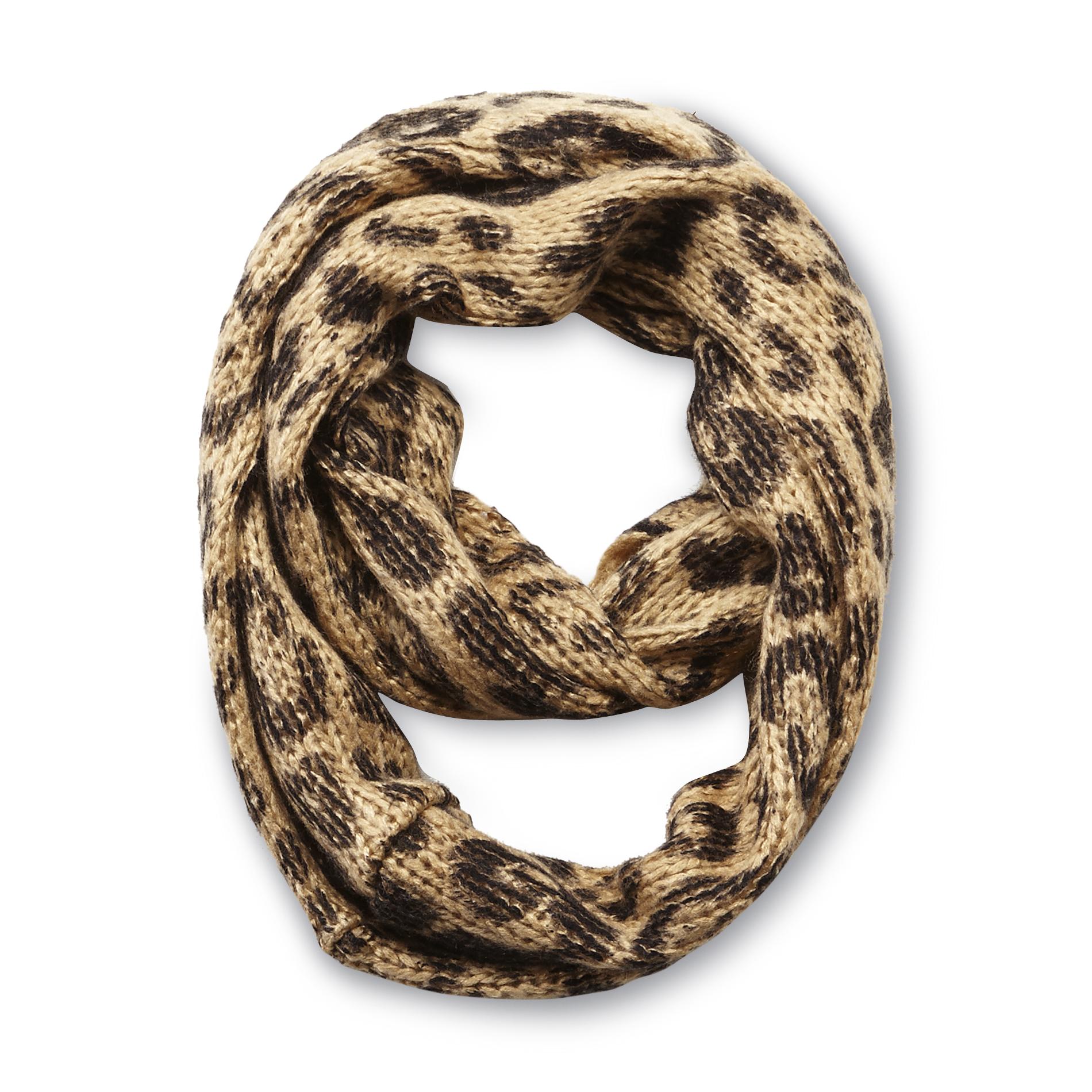 Joe Boxer Women's Knit Infinity Scarf - Leopard Print
