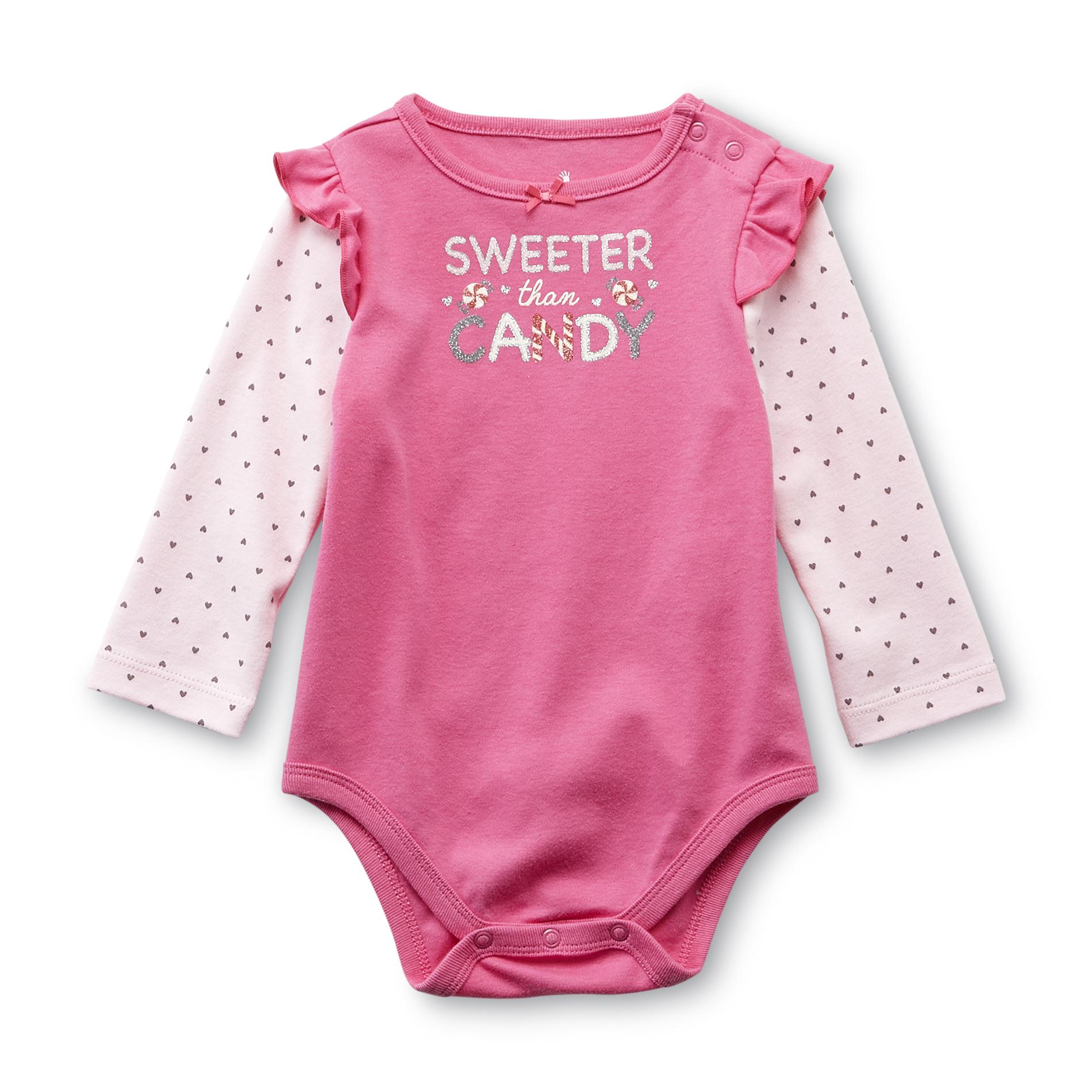 Small Wonders Newborn Girl's Flutter Sleeve Bodysuit - Sweet