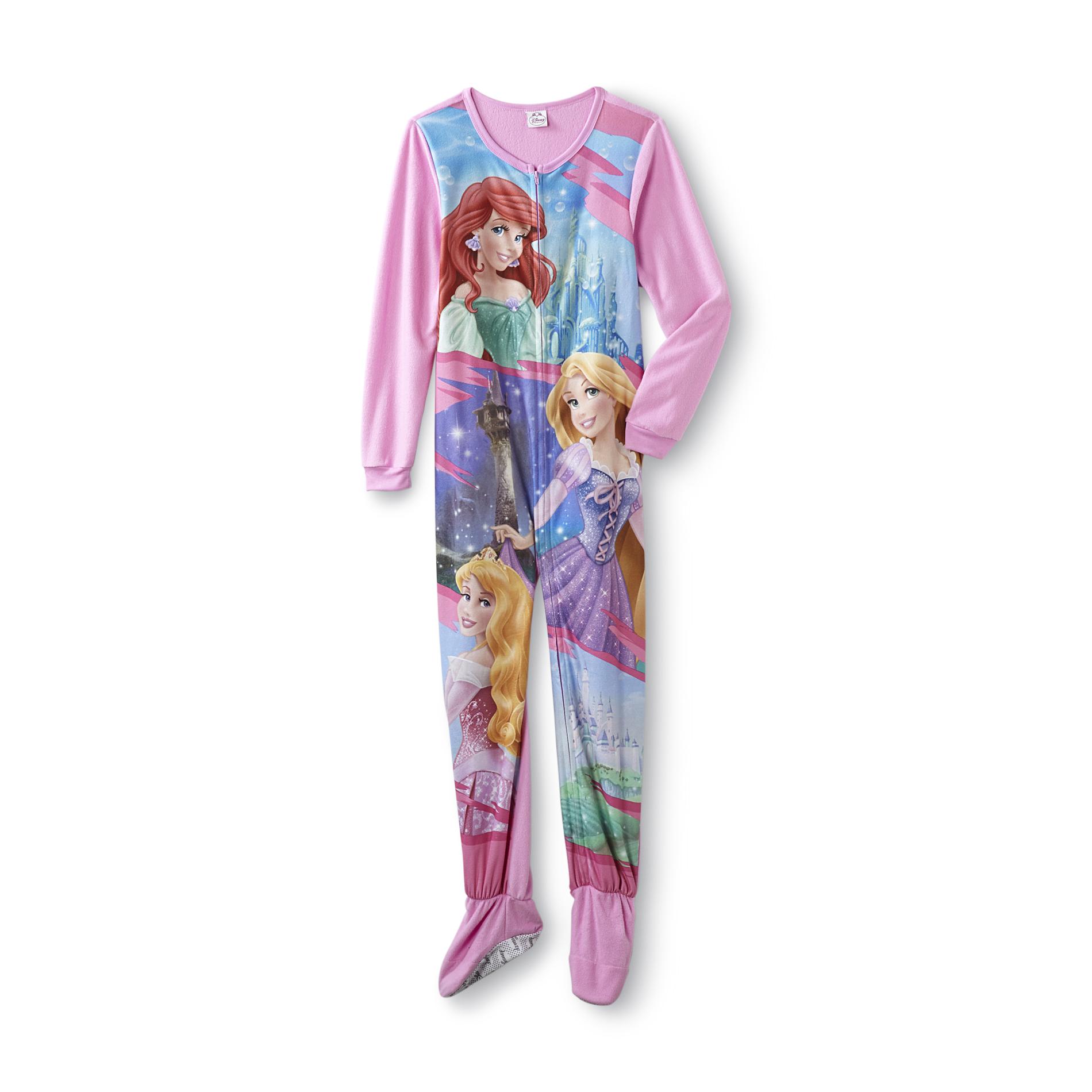 Disney Princess Girl's Fleece Footed Pajamas
