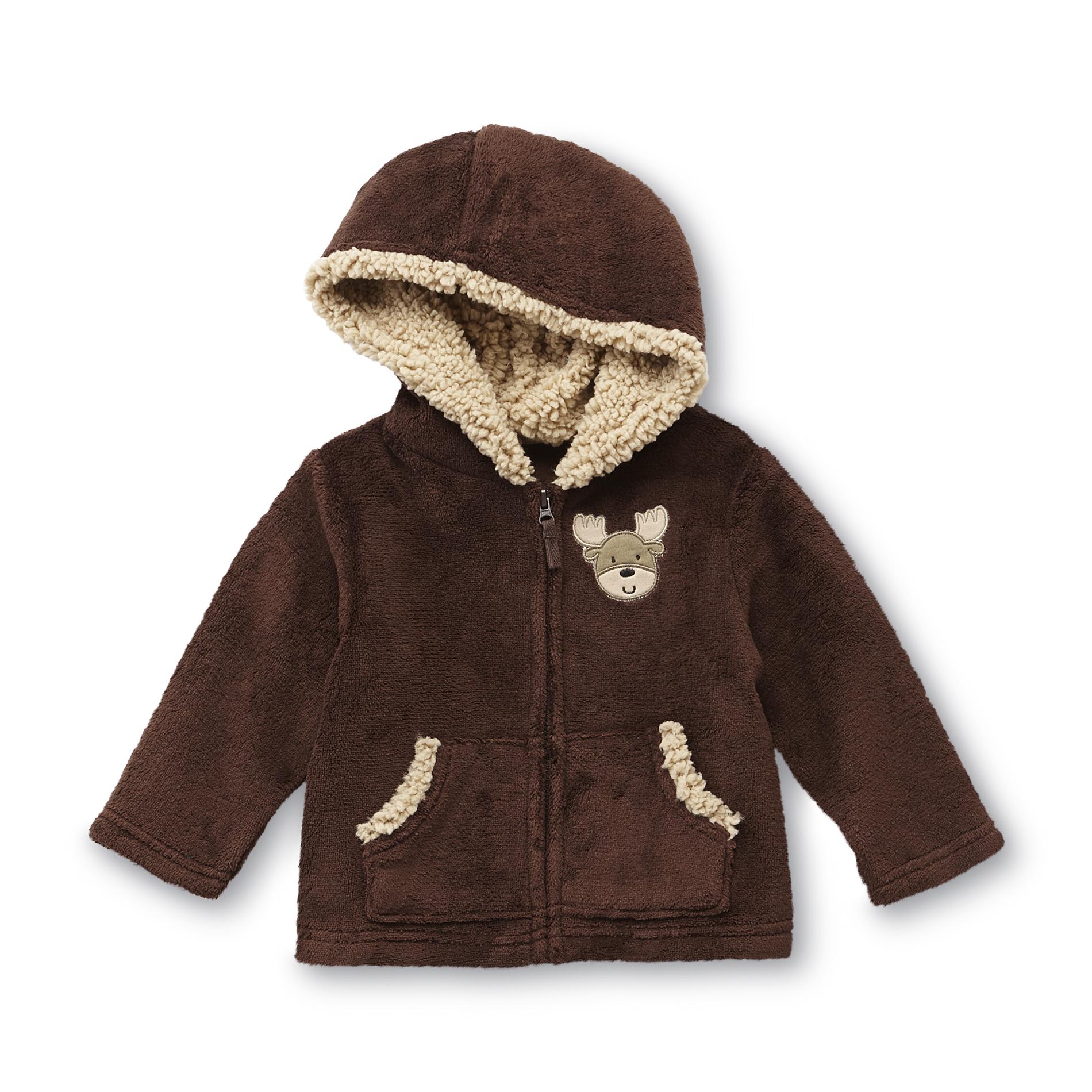 Small Wonders Newborn Boy's Plush Hoodie Jacket - Moose