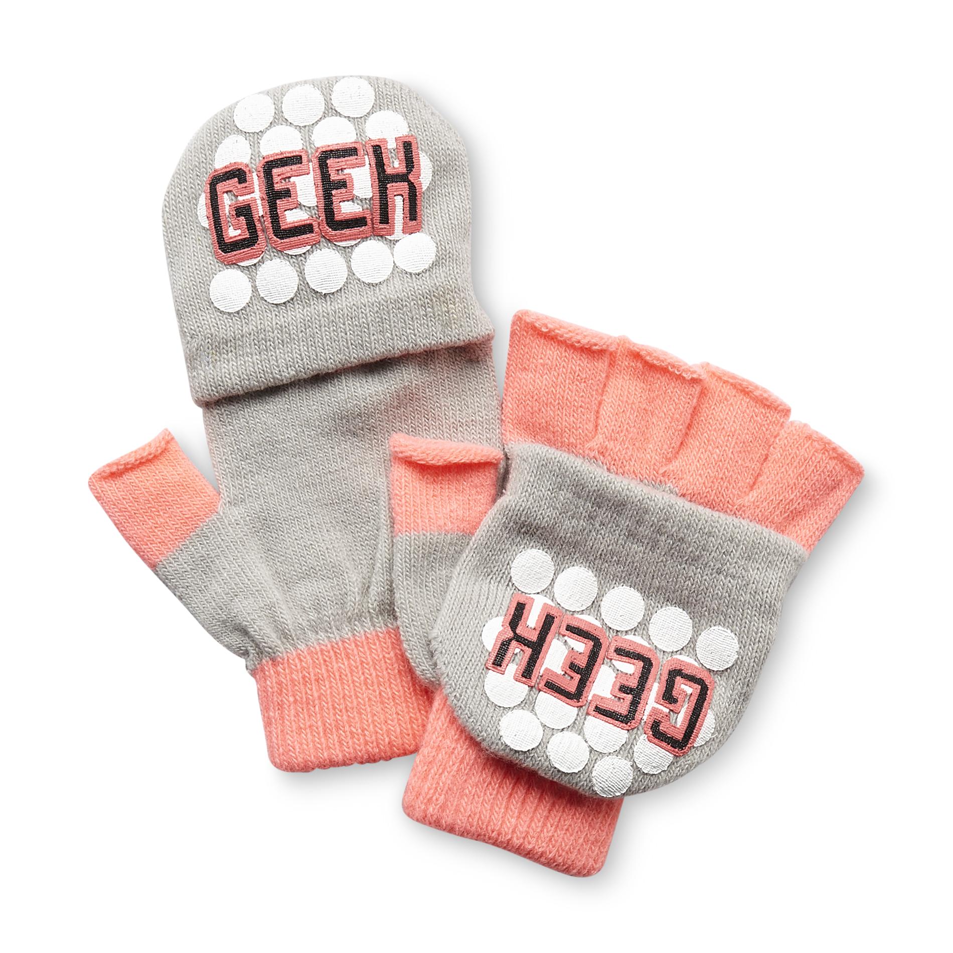 Joe Boxer Girl's Flip-Top Fingerless Gloves - Geek