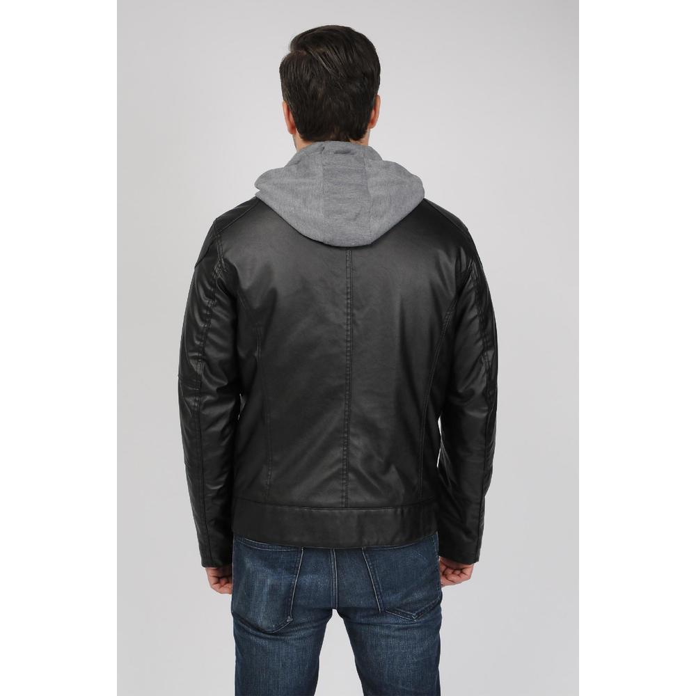 Excelled Men's Faux Leather Motorcycle Jacket- Online Exclusive