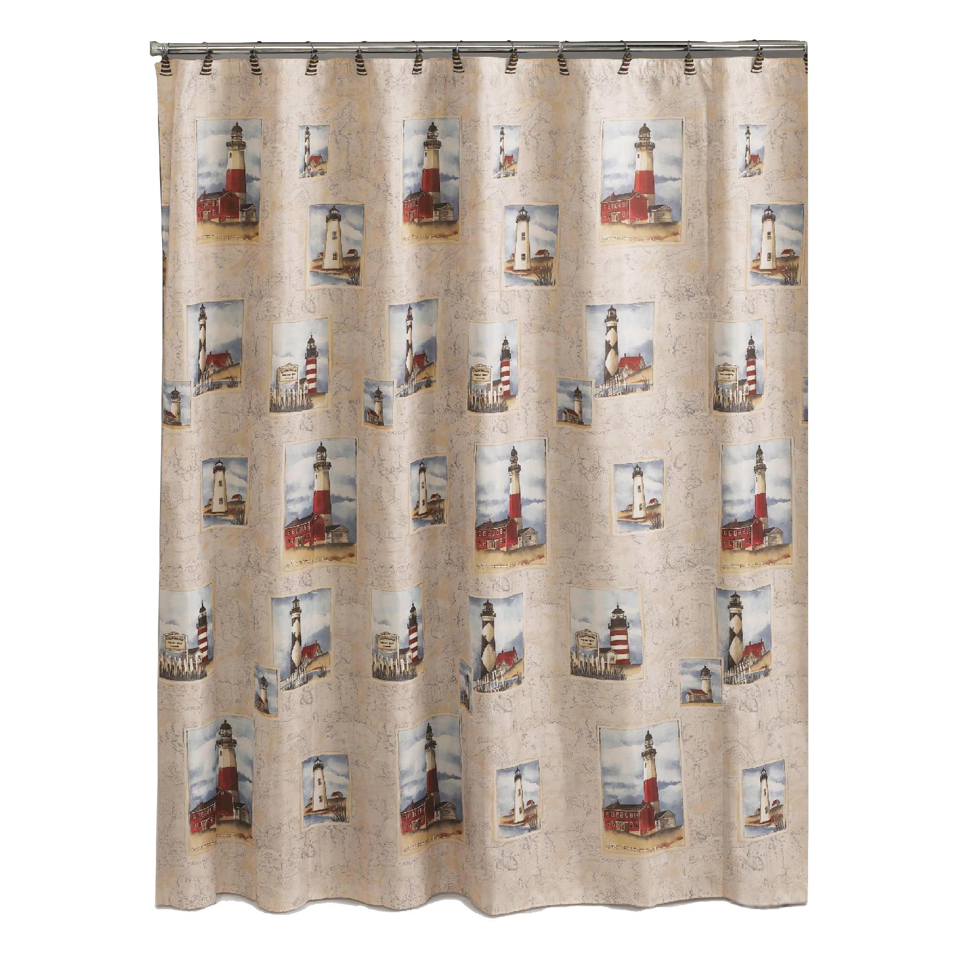 Starry Milky Way at Pigeon Point Lighthouse Bathroom Fabric Shower Curtain 71In 