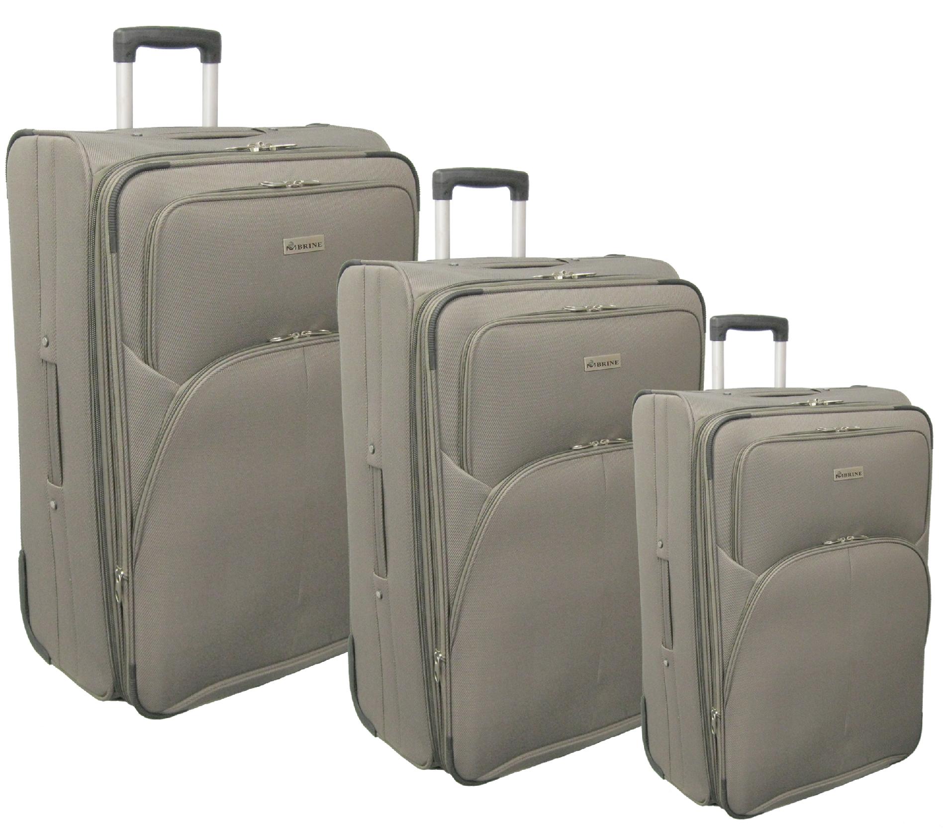 McBRINE Light weight 3 pc soft sided luggage set on inline wheels