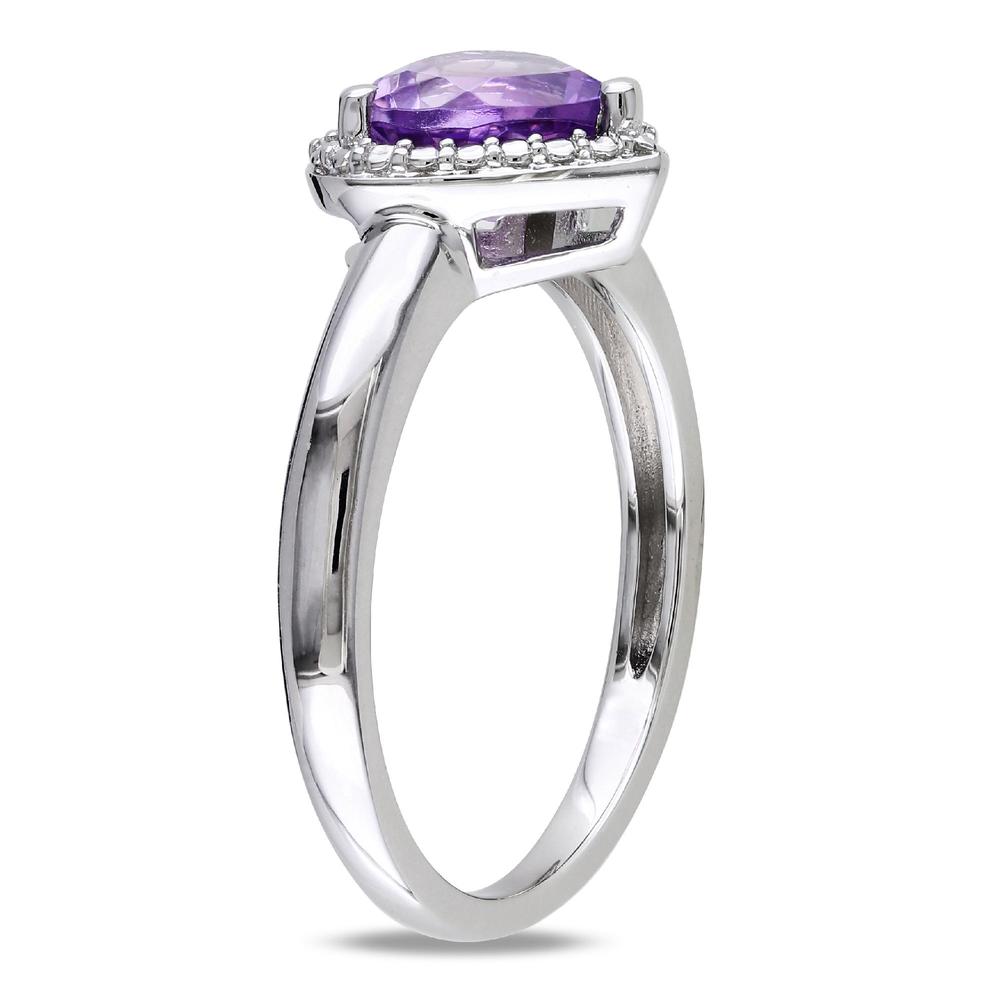 Amour 1 Carat T.G.W. Amethyst Heart Ring in Sterling Silver