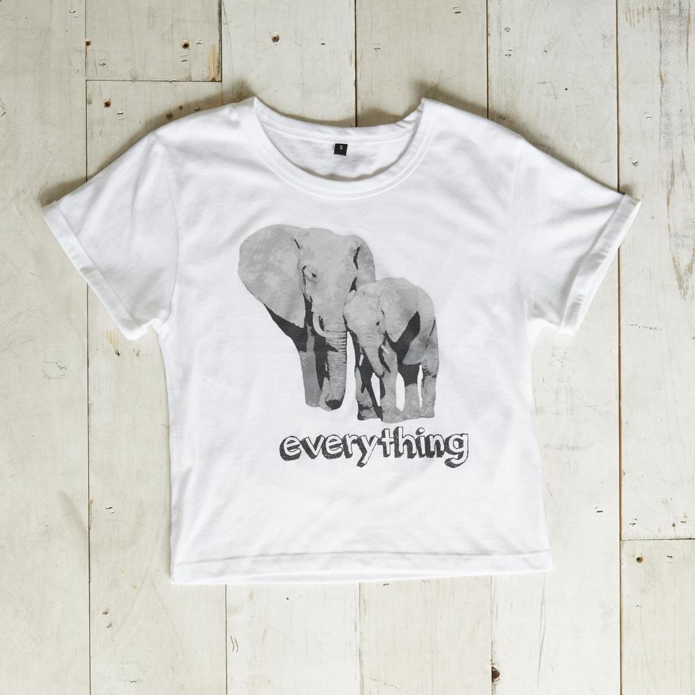 Adam Levine Women's Cropped Graphic T-Shirt - Elephants