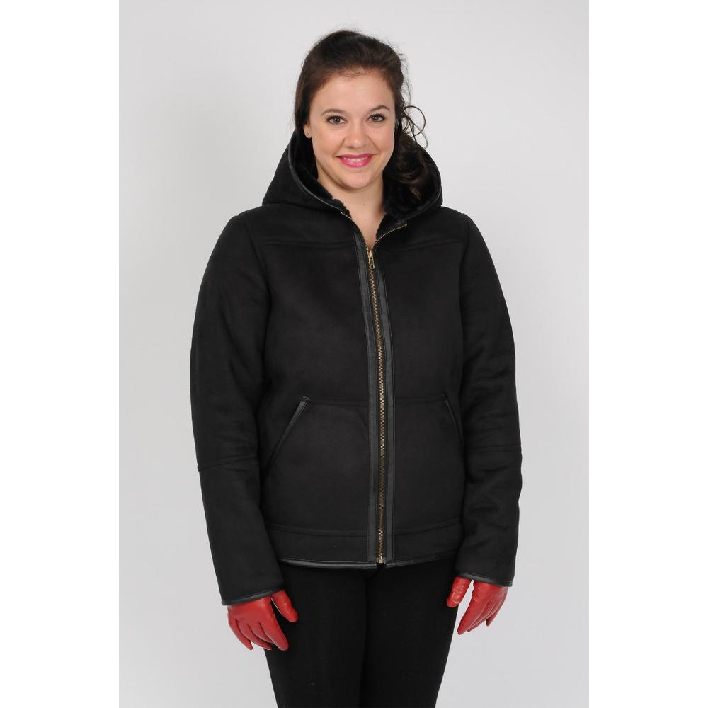 Excelled Ladies Faux Shearling Hooded Hispter