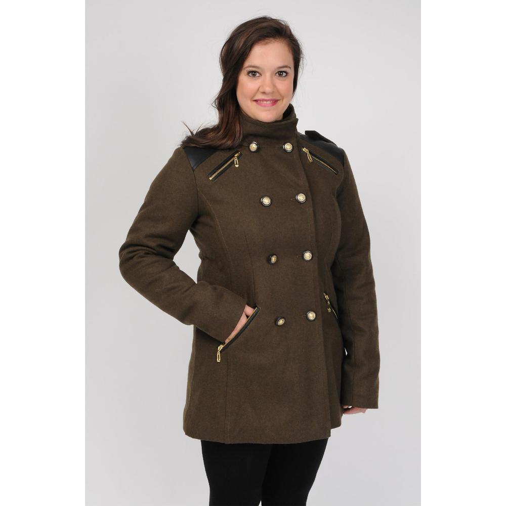 Excelled Women's Plus Wool Longer Fashion Peacoat- Online Exclusive