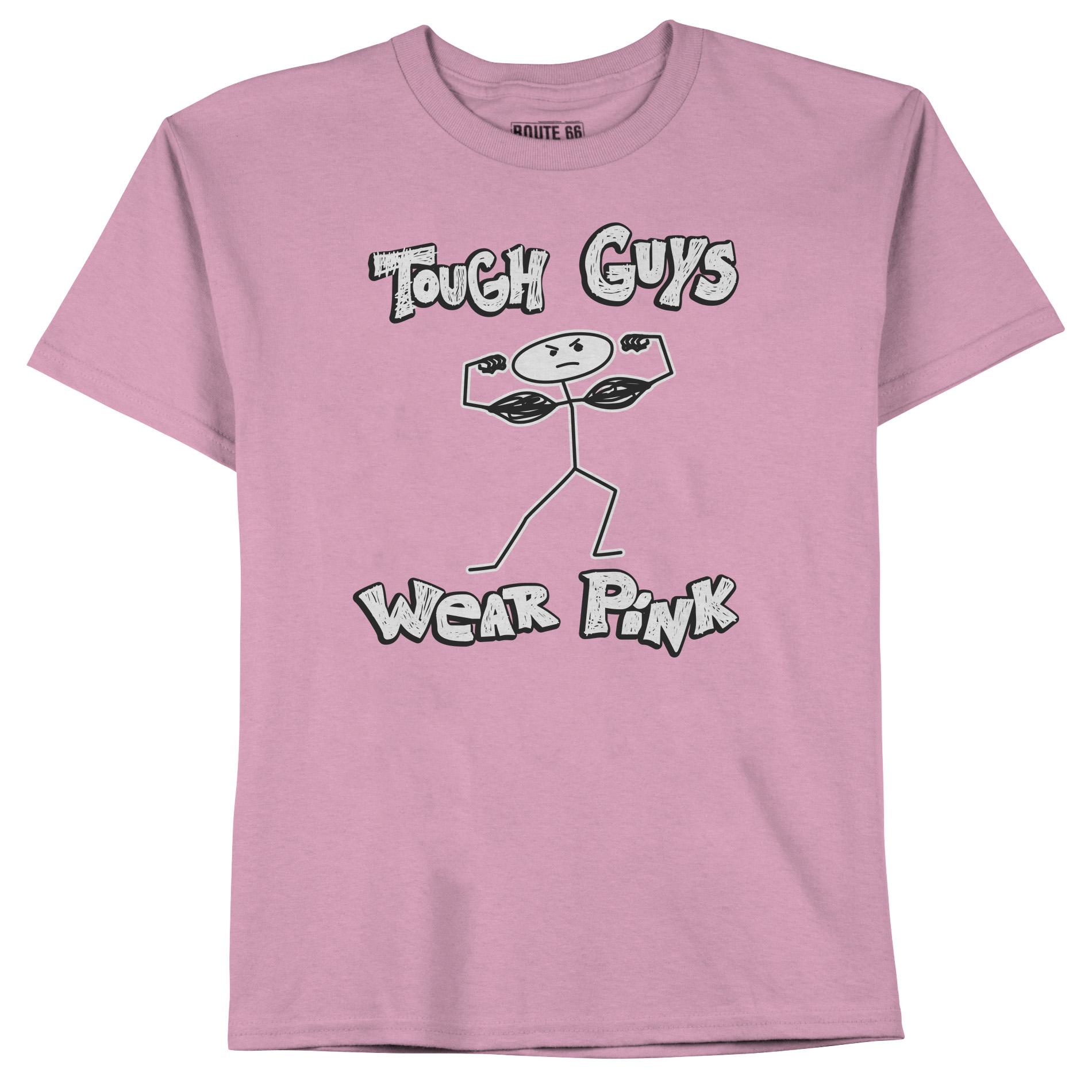 Route 66 Boy's Graphic T-Shirt - Tough Guys Wear Pink