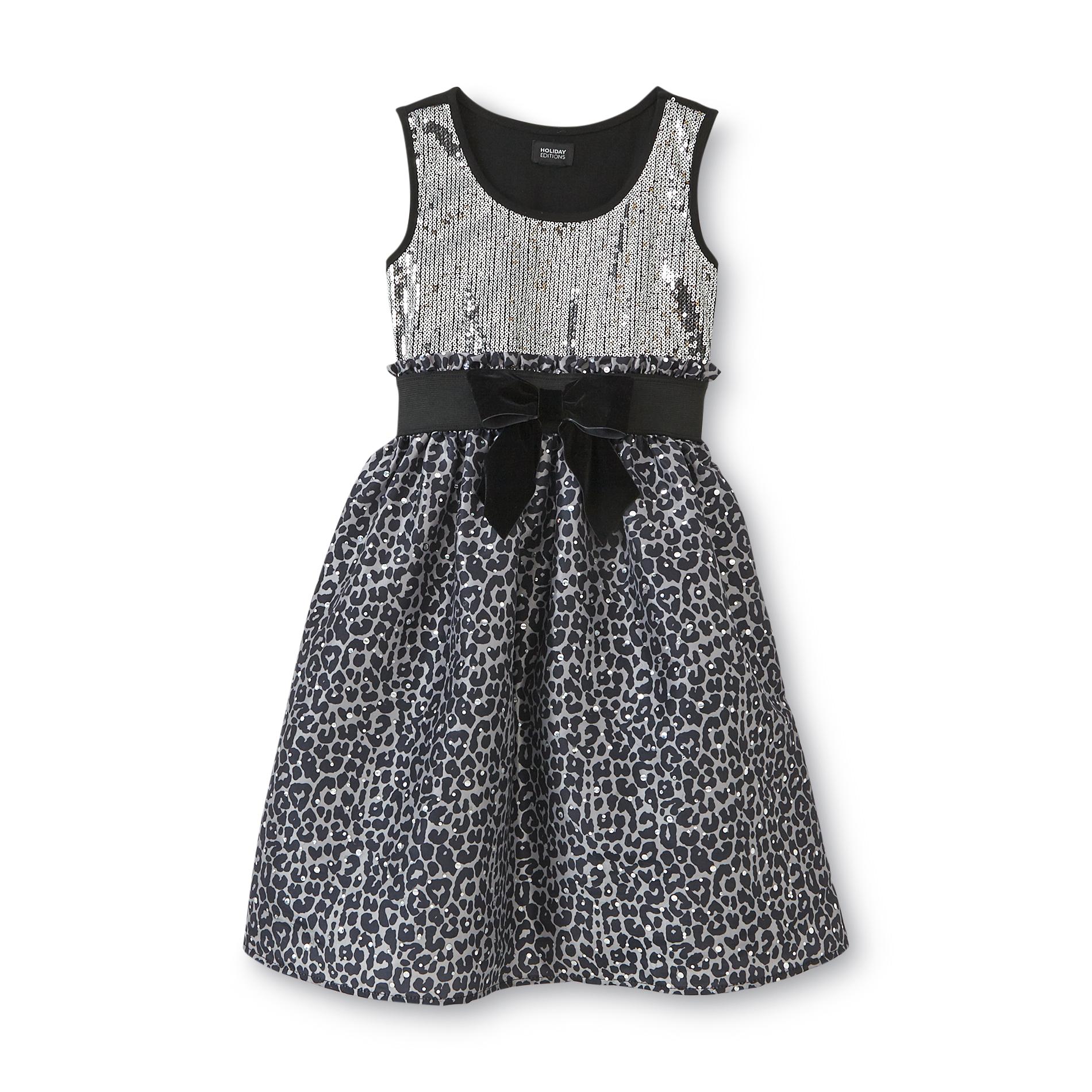 Holiday Editions Girl's Party Dress - Leopard Print