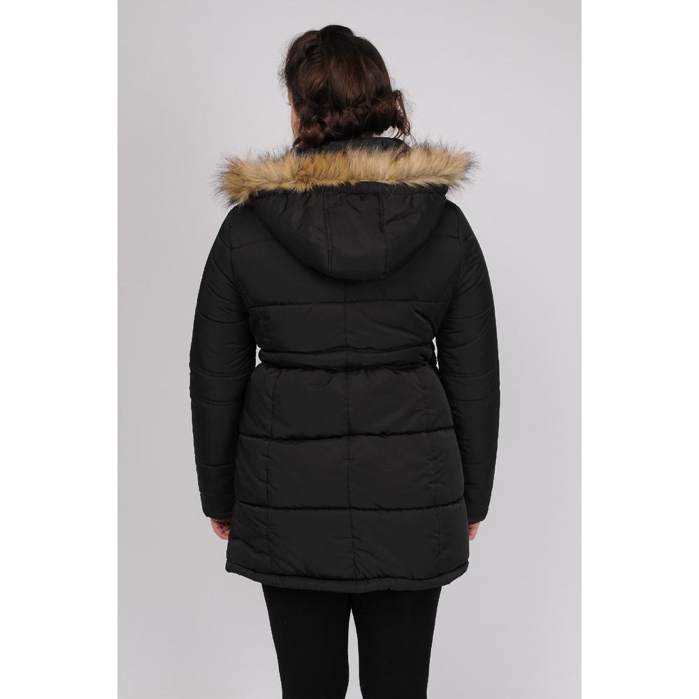 R&O Ladies Quilted Anorak with Detachable Faux Fur Trim Hood - Online Exclusive