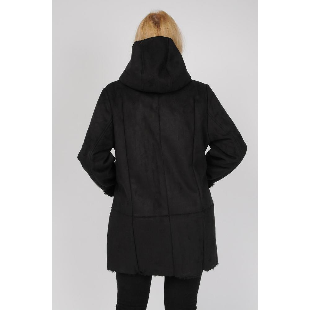 Excelled Women's Plus Faux Shearling Asymmetrical 3/4- Online Exclusive