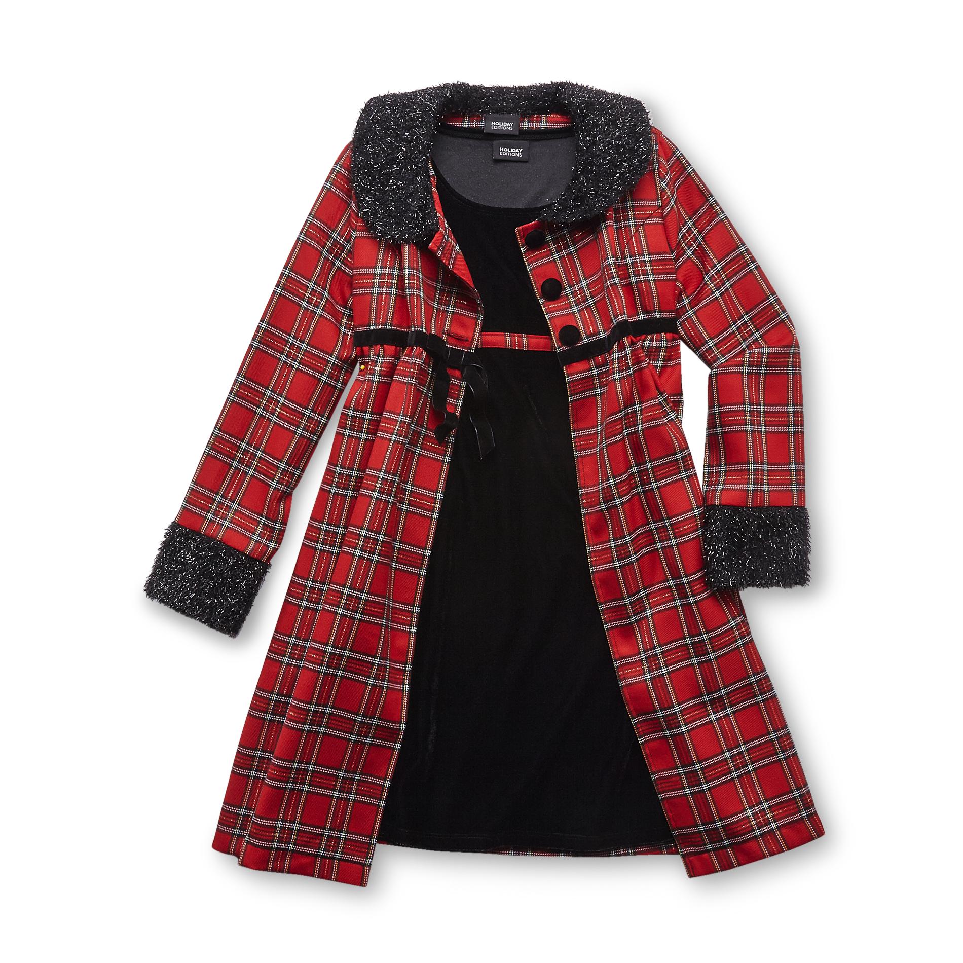 Holiday Editions Girl's Coat & Dress - Plaid