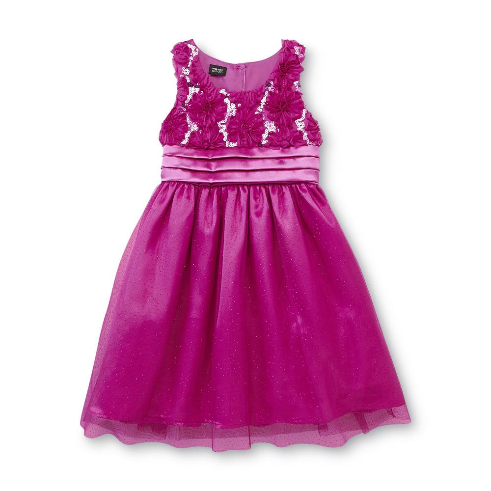 Holiday Editions Girl's Soutache Sleeveless Party Dress - Sequined