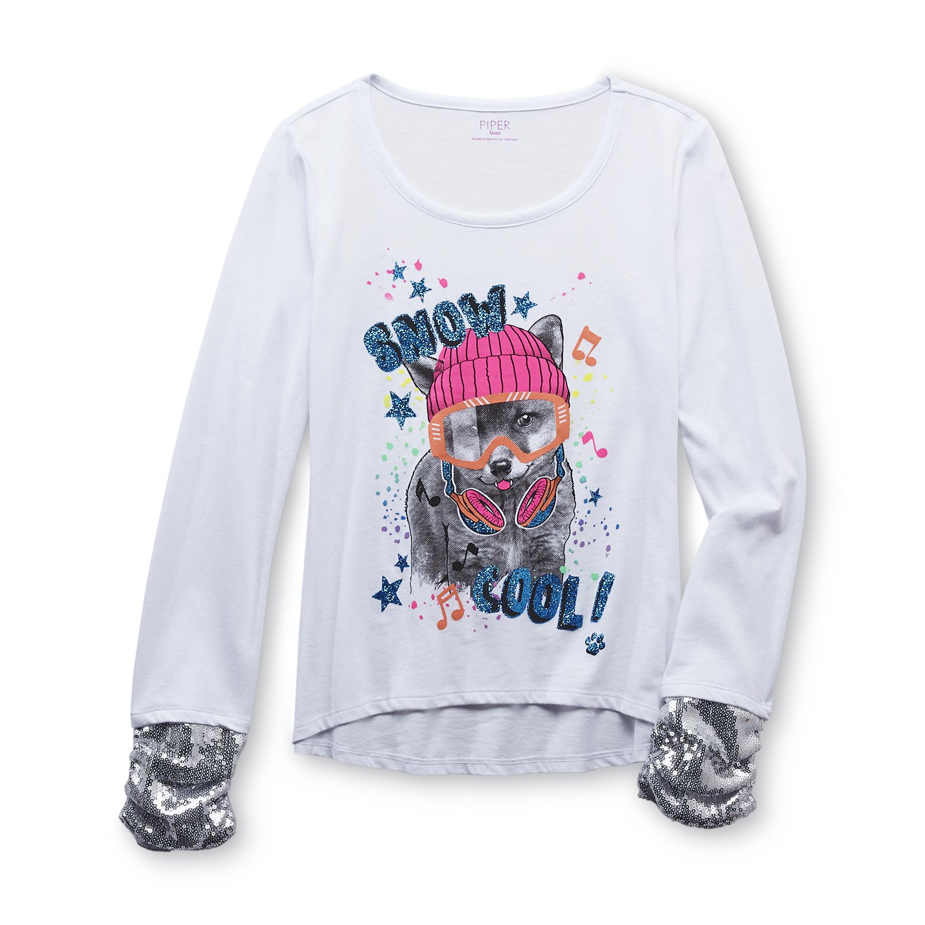 Piper Faves Girl's Long-Sleeve T-Shirt - Snow Cool