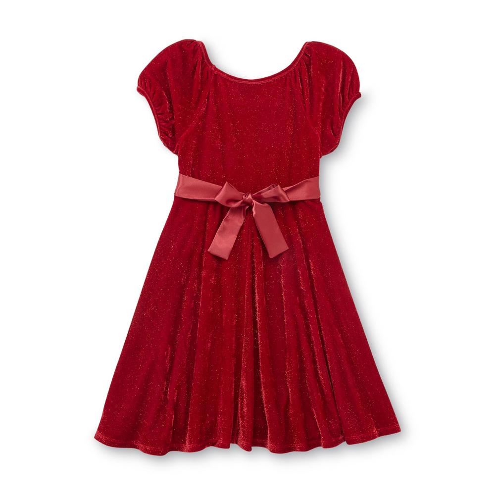 Holiday Editions Girl's Emma Velour Party Dress - Glitter