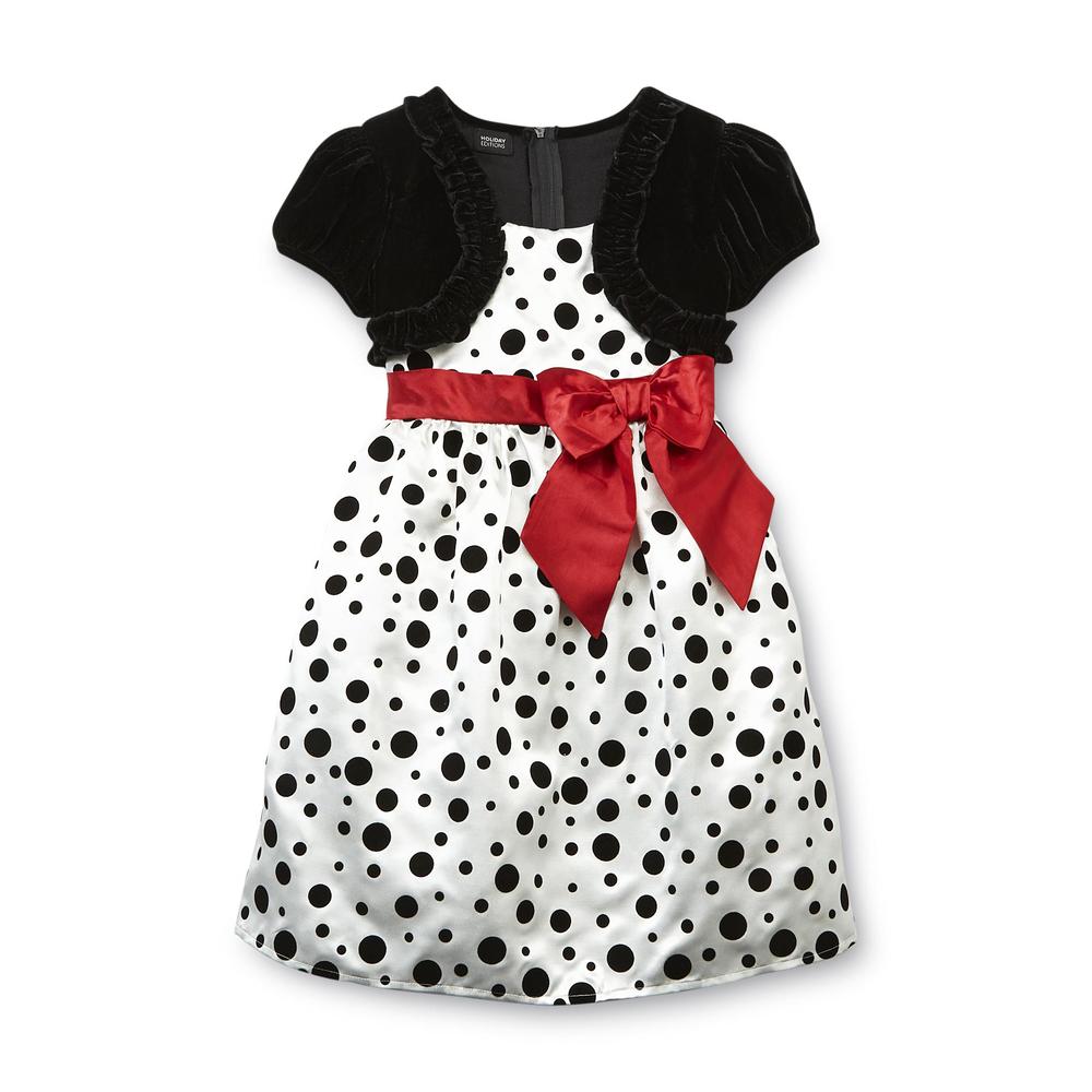 Holiday Editions Girl's Short-Sleeve Occasion Dress - Polka Dot