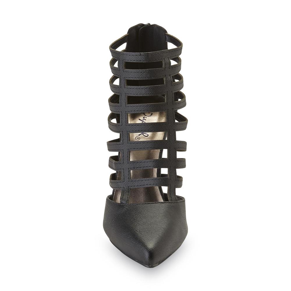 Qupid Women's Rhea Black Gladiator Style Pump