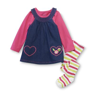 WonderKids Infant Girl's Shirt  Jumper & Knit Tights - Hearts