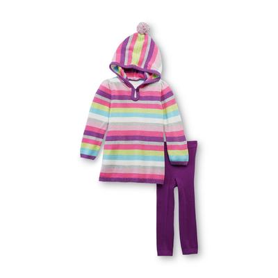 WonderKids Infant & Toddler Girl's Hooded Sweater Tunic & Leggings - Striped