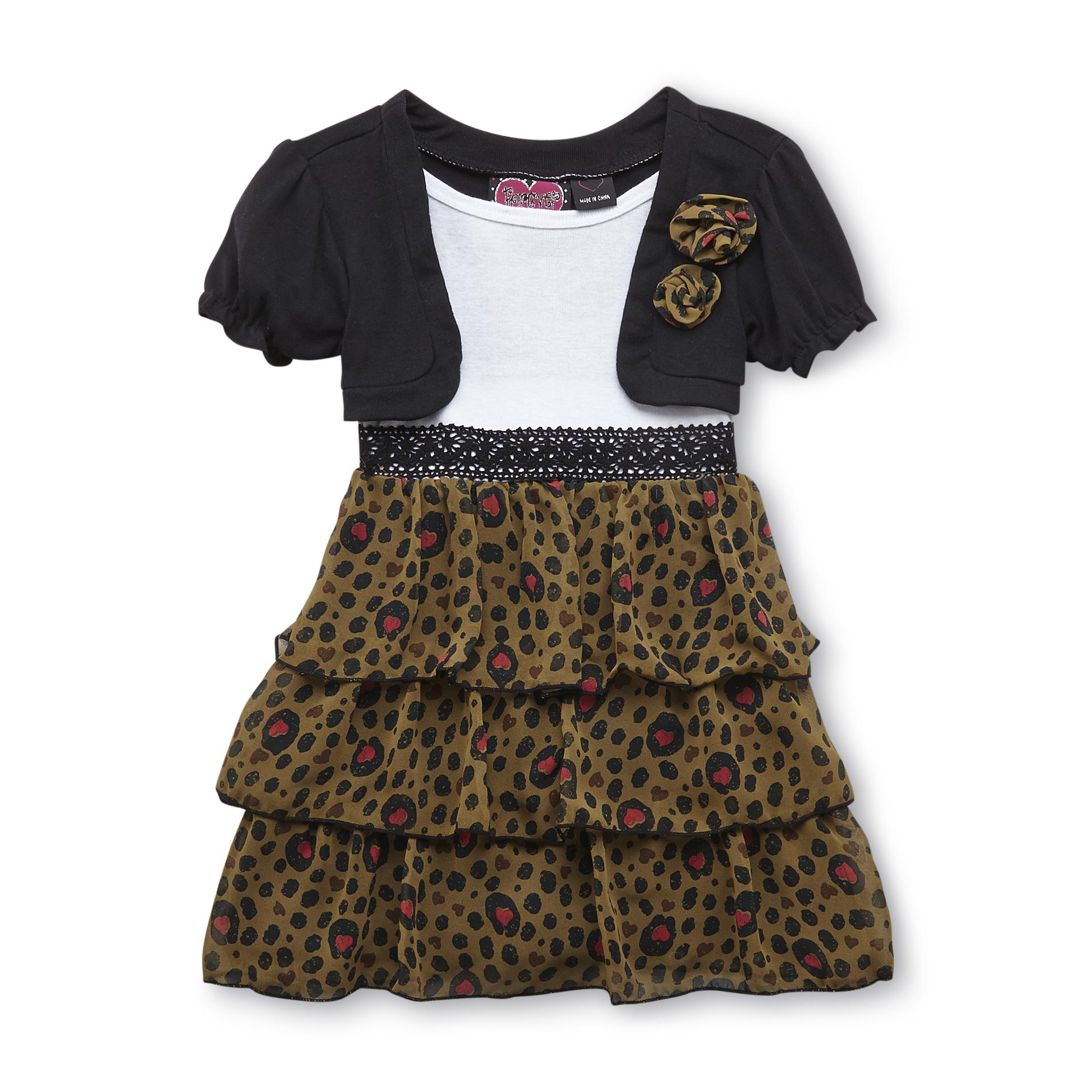 Forever Me Girl's Short-Sleeve Dress - Leopard
