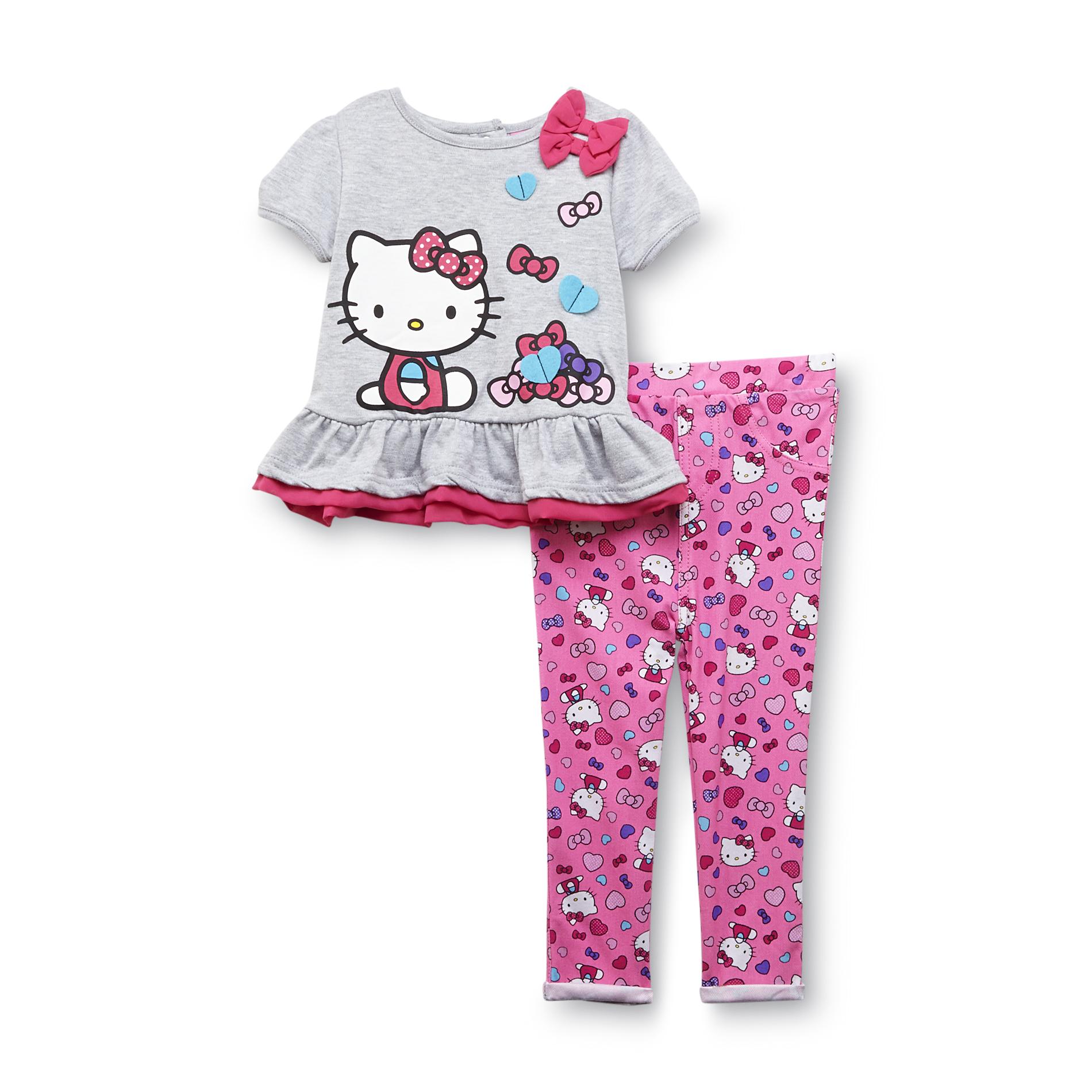 Hello Kitty Infant & Toddler Girl's Short-Sleeve Top & Jeggings