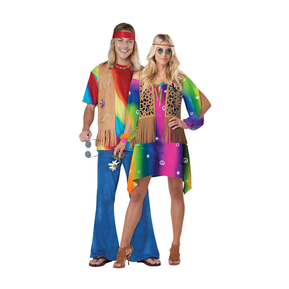 Totally Ghoul Men's Couple Tie Dyed Hippie Halloween Costume