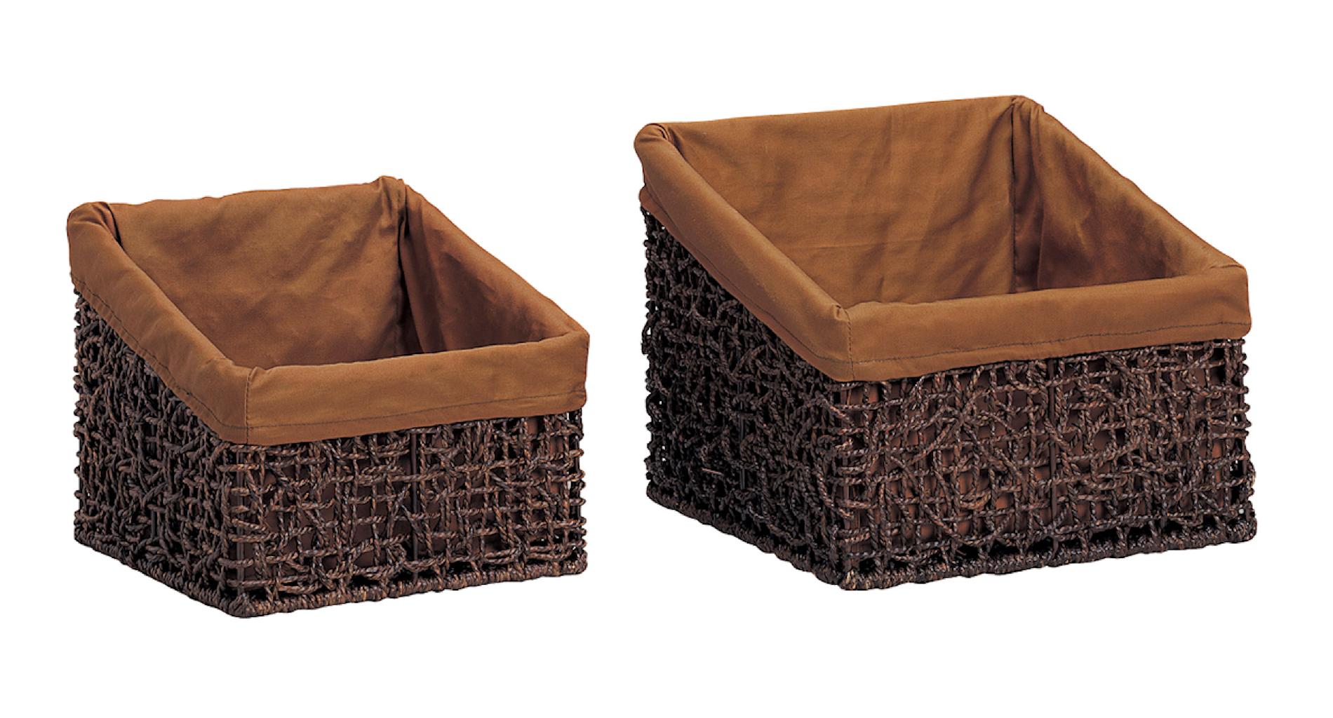 Neu Home Slant Baskets in Rustic Brown Stain (Set of 2)