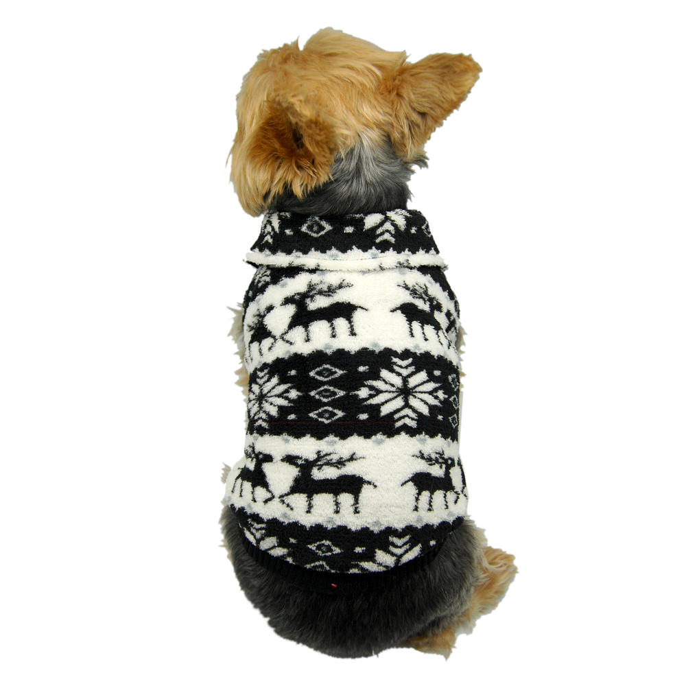 Anima Reindeer Fleece Sweater Available in Black or Red in All Size