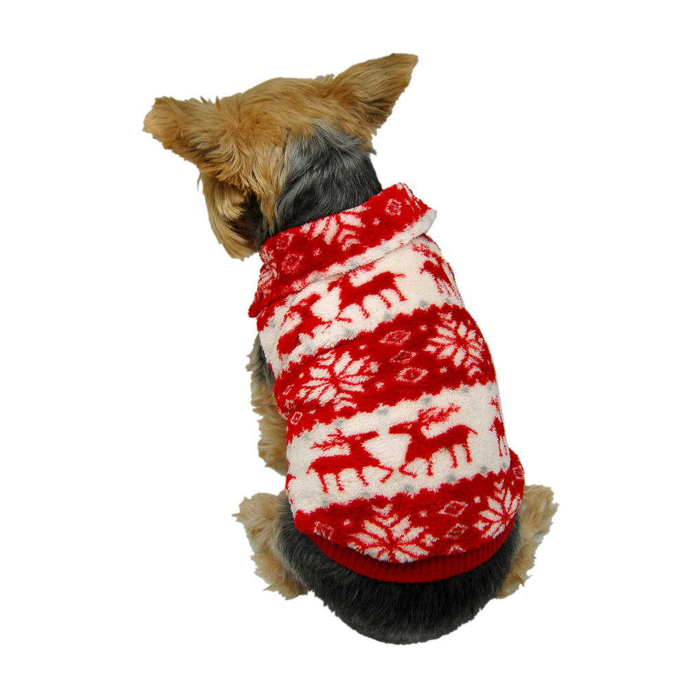 Anima Reindeer Fleece Sweater Available in Black or Red in All Size