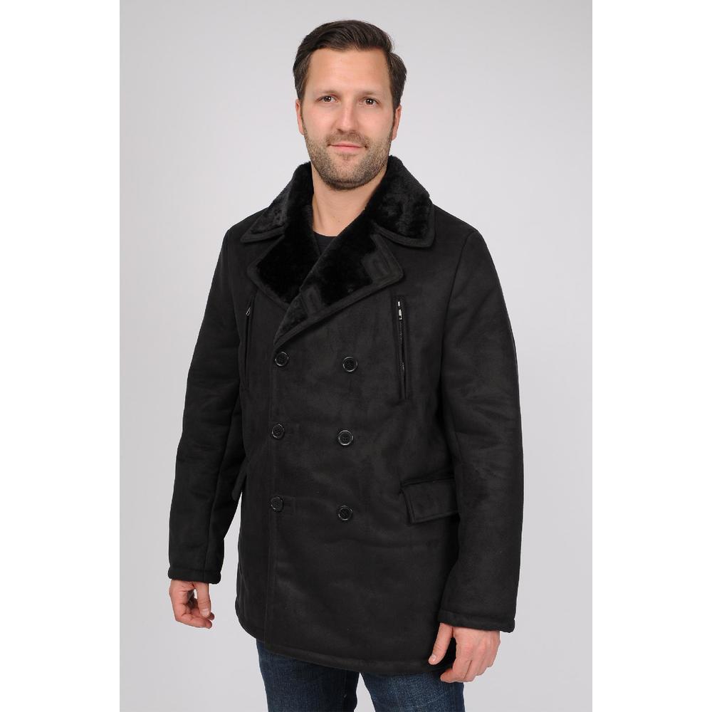 Excelled Men's Faux Shearling Pea Coat- Online Exclusive