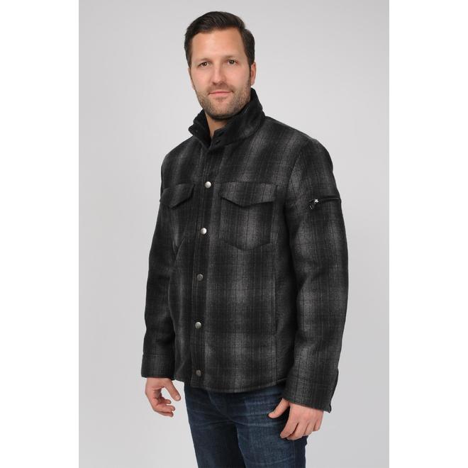 black wool shirt jacket