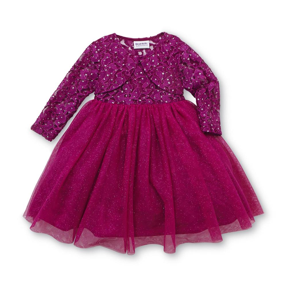 Blueberi Boulevard Infant & Toddler Girl's Sleeveless Party Dress & Bolero Jacket - Lace