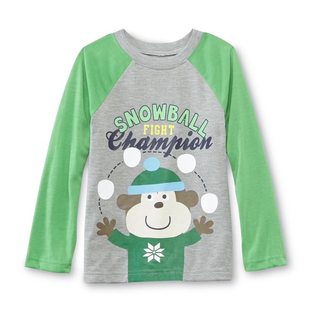 Joe Boxer Infant & Toddler Boy's Pajama Shirt & Pants - Snowball Monkey