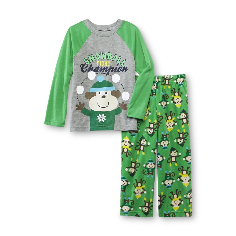 Joe Boxer Infant & Toddler Boy's Pajama Shirt & Pants - Snowball Monkey