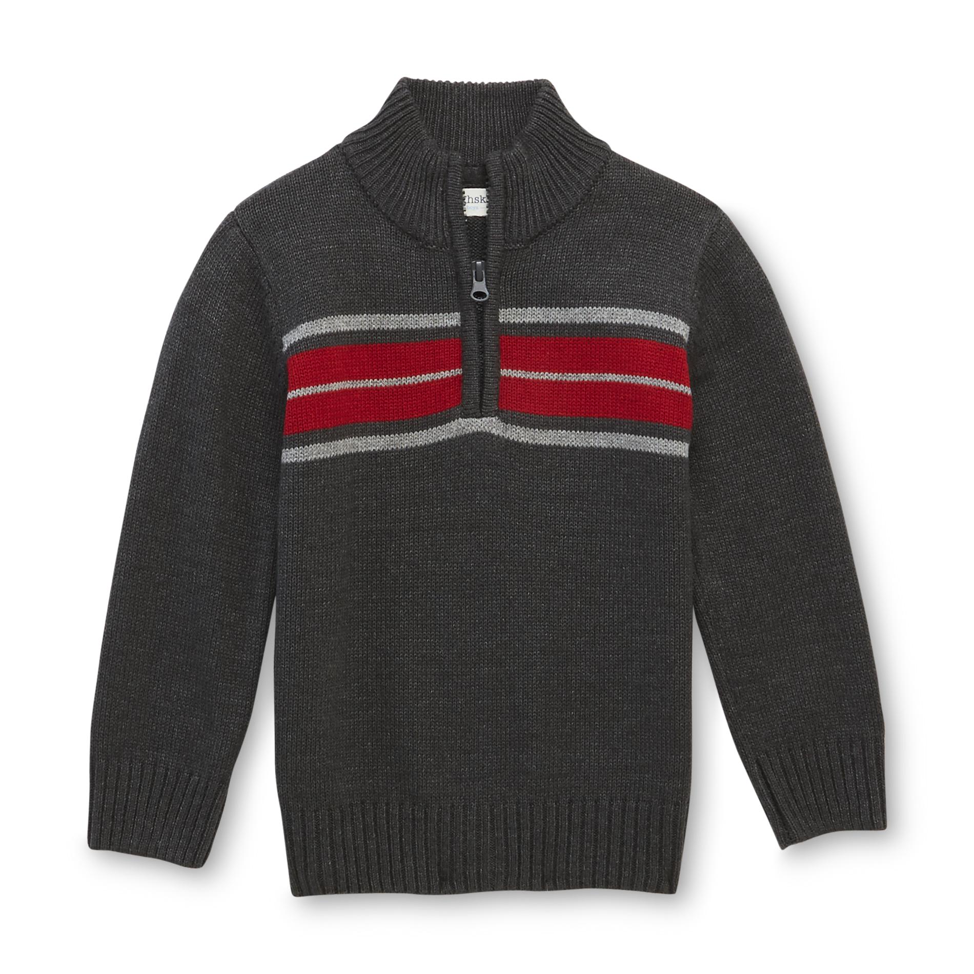 Toughskins Boy's Quarter-Zip Sweater - Striped