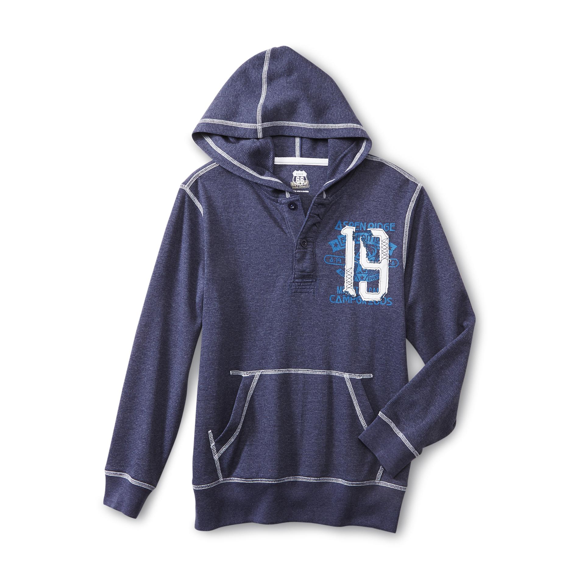 Route 66 Boy's Hooded Thermal Knit Shirt
