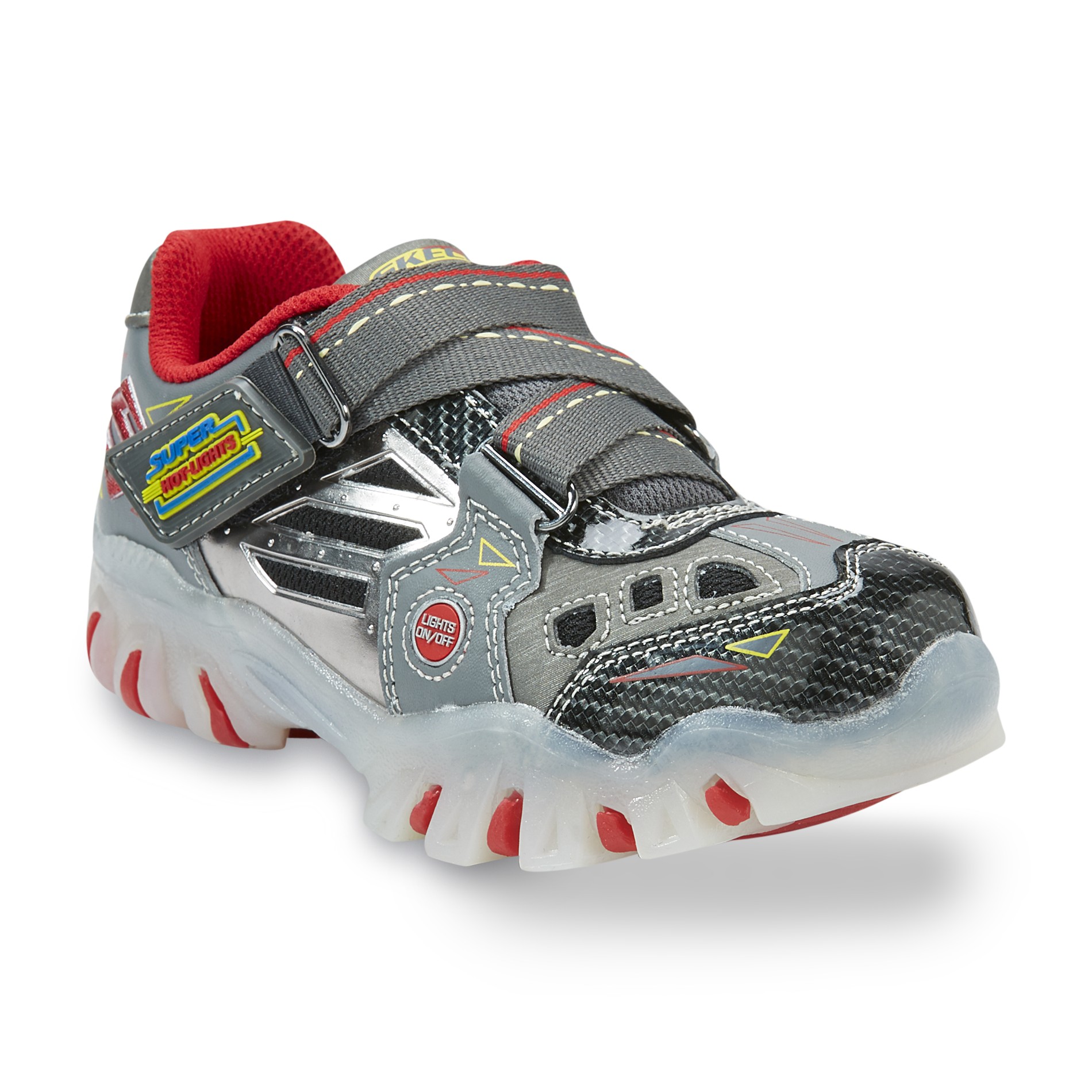 Skechers Boy's StreetLightz Charcoal/Red Athletic Shoe
