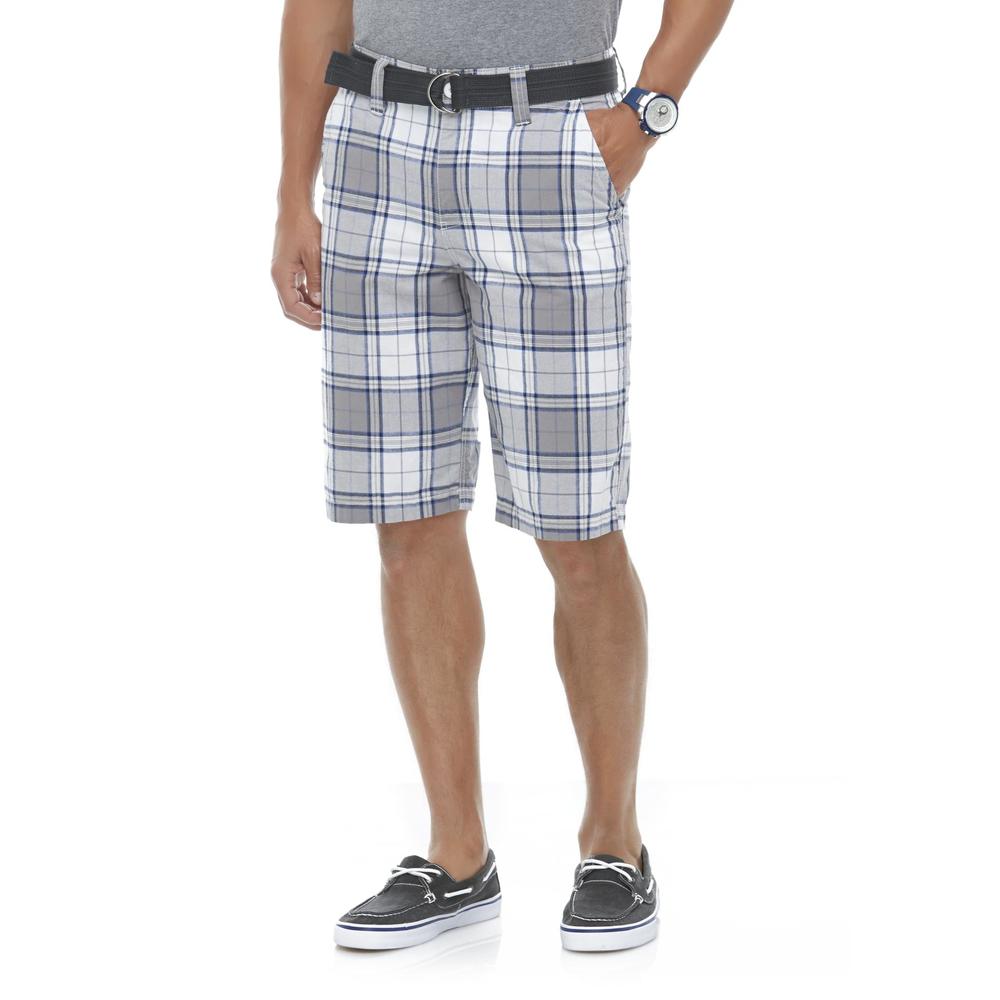 Roebuck & Co. Men's Poplin Shorts & Fabric Belt - Plaid